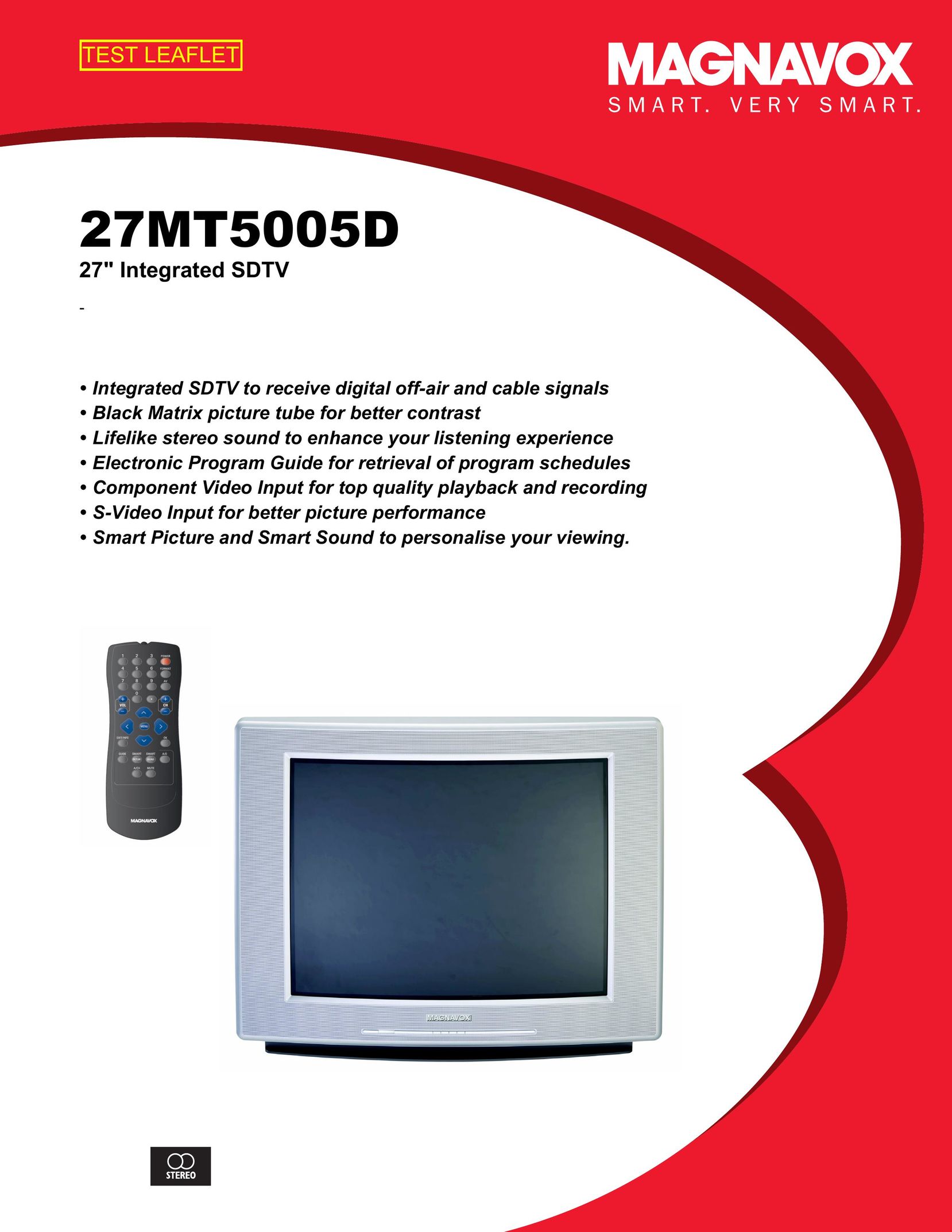 Magnavox 27MT5005D/37 CRT Television User Manual
