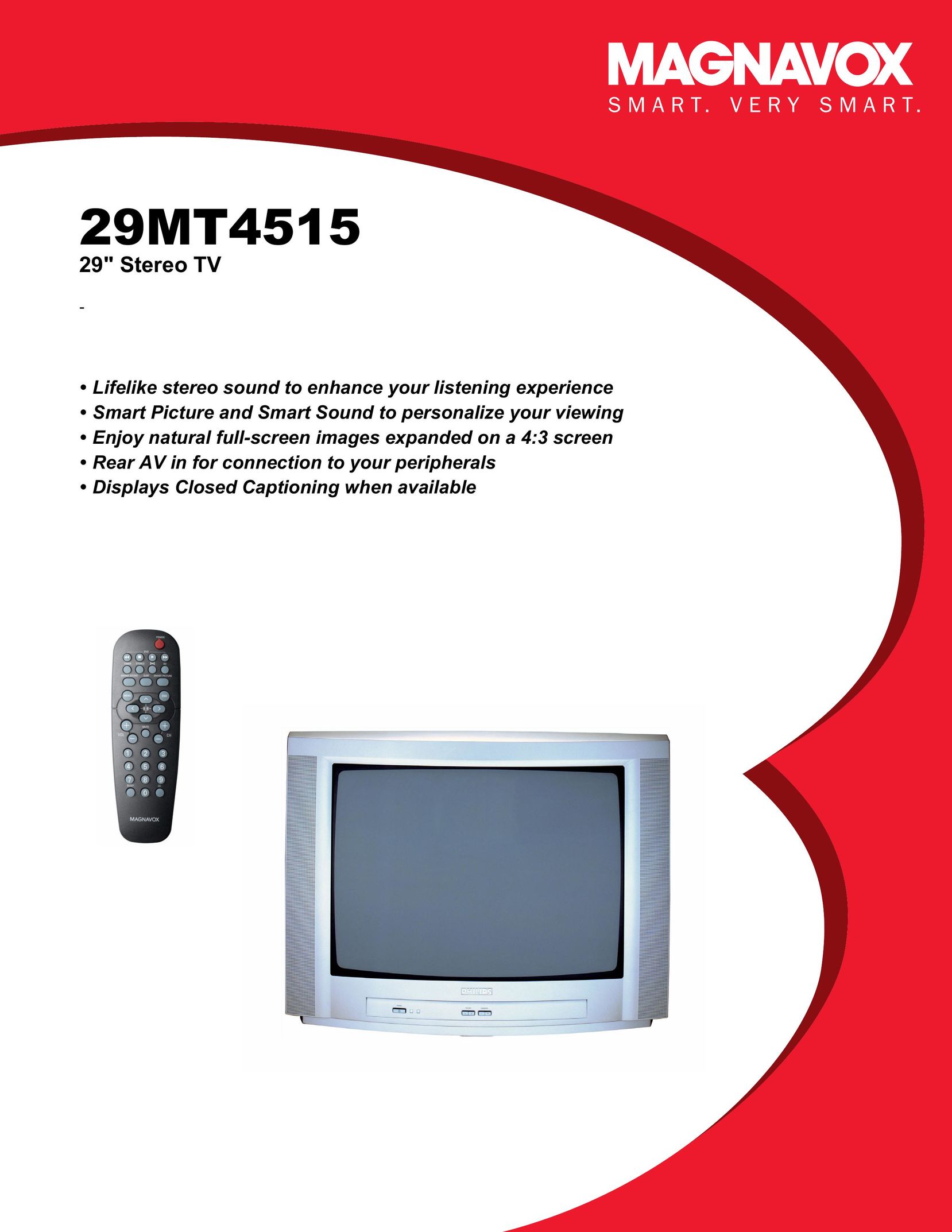 Magnavox 29MT4515 CRT Television User Manual