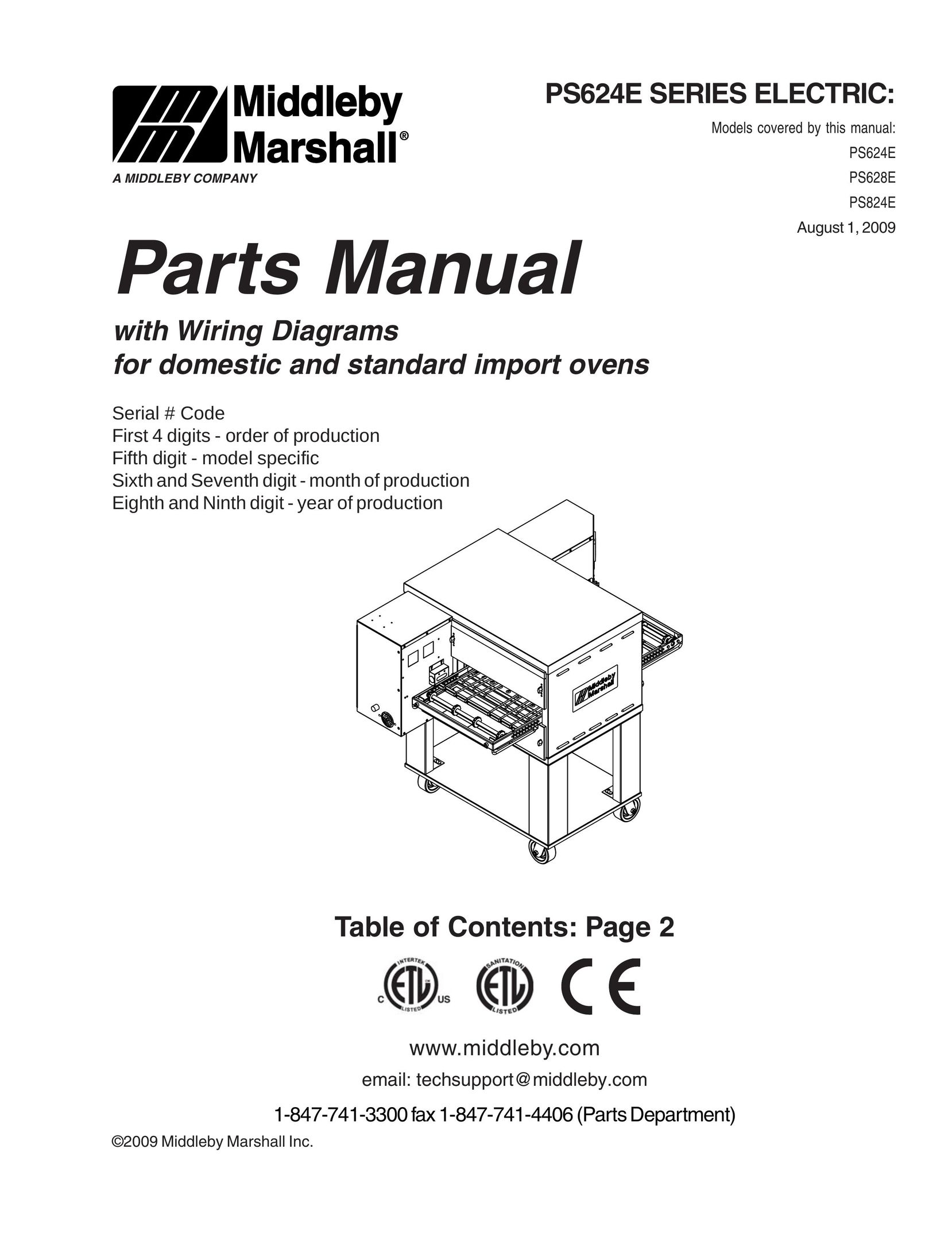 Middleby Marshall PS624E Series CRT Television User Manual