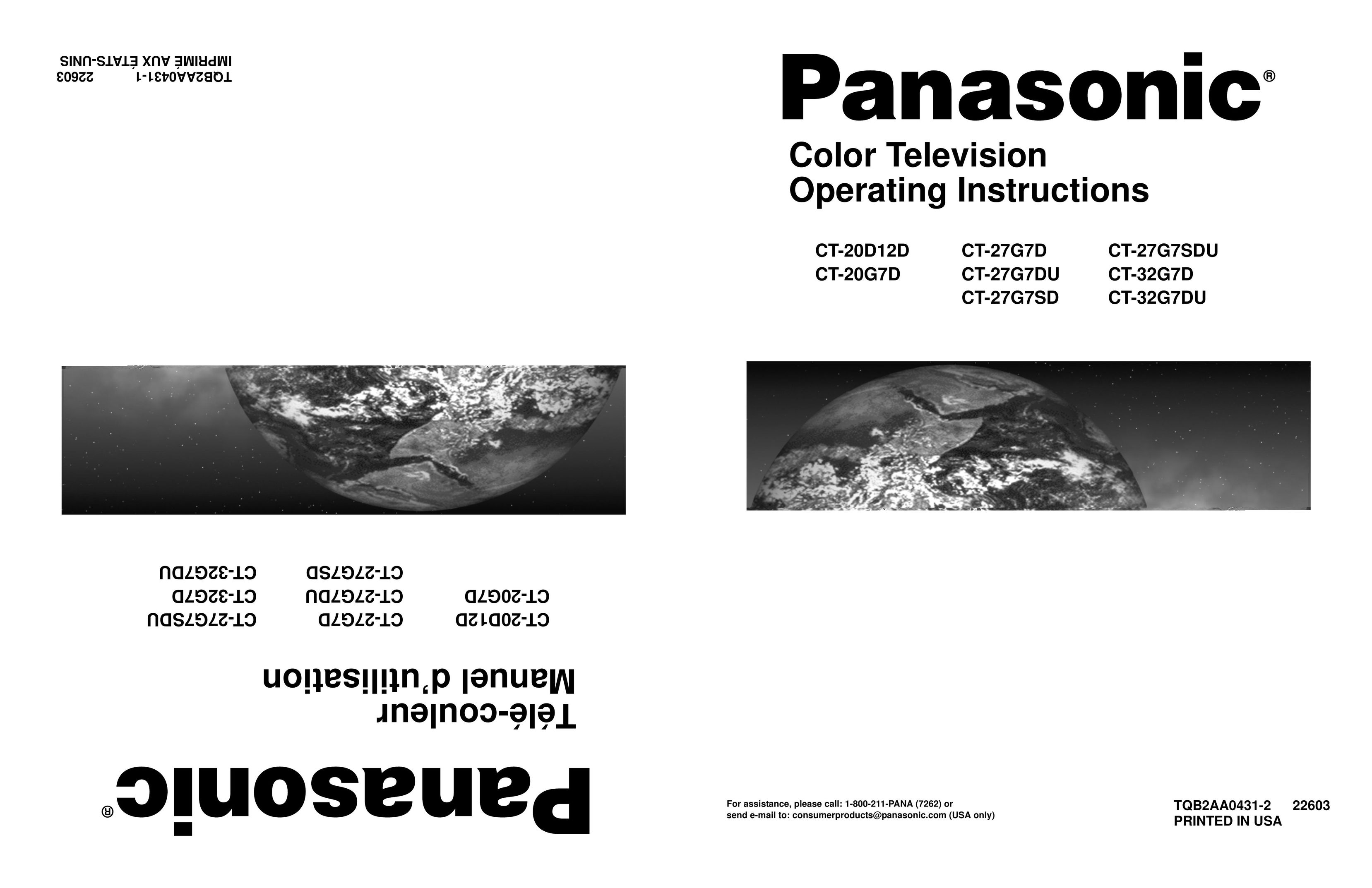 Panasonic CT 20D12D CRT Television User Manual