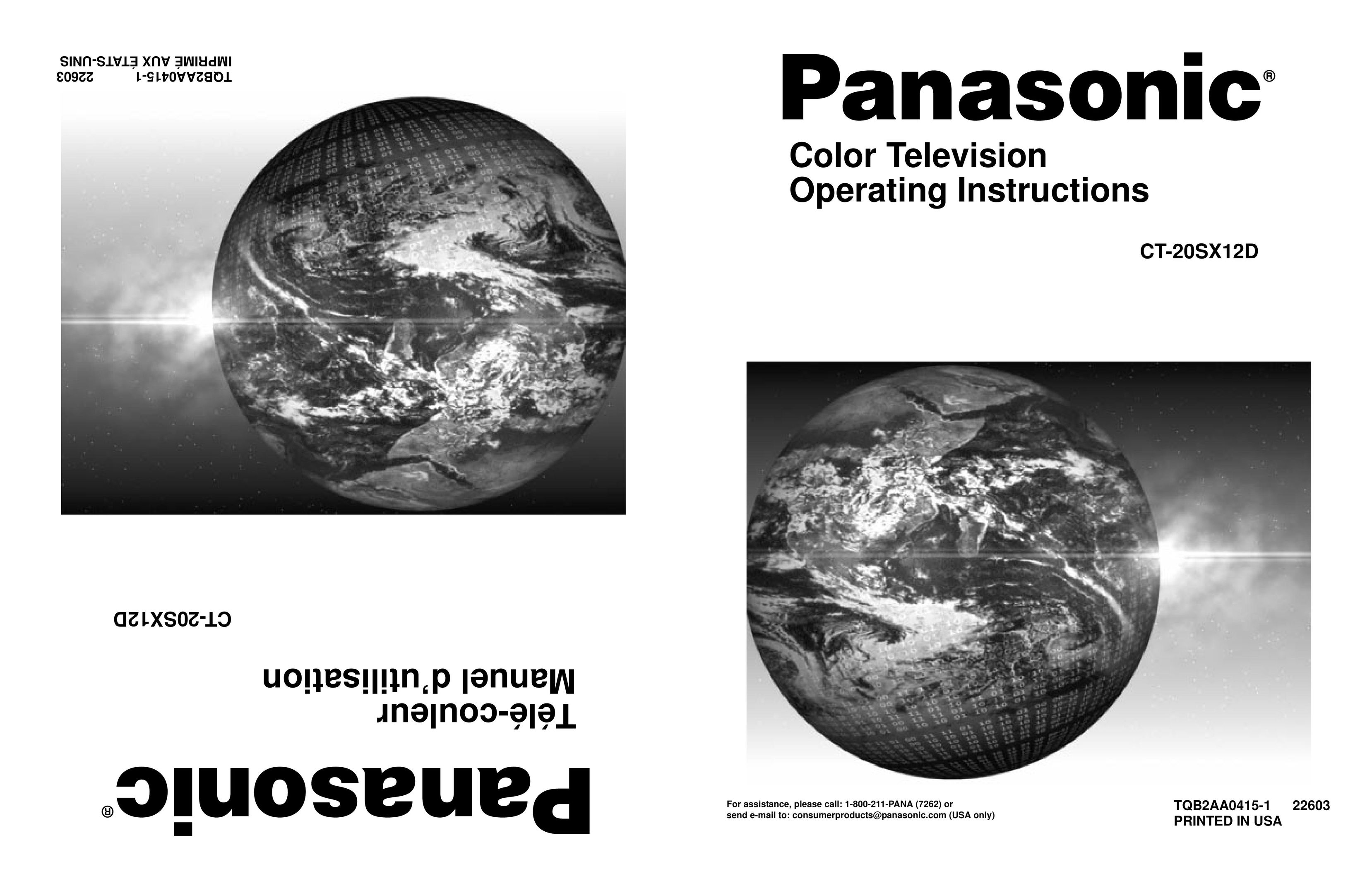 Panasonic CT 20SX12D CRT Television User Manual