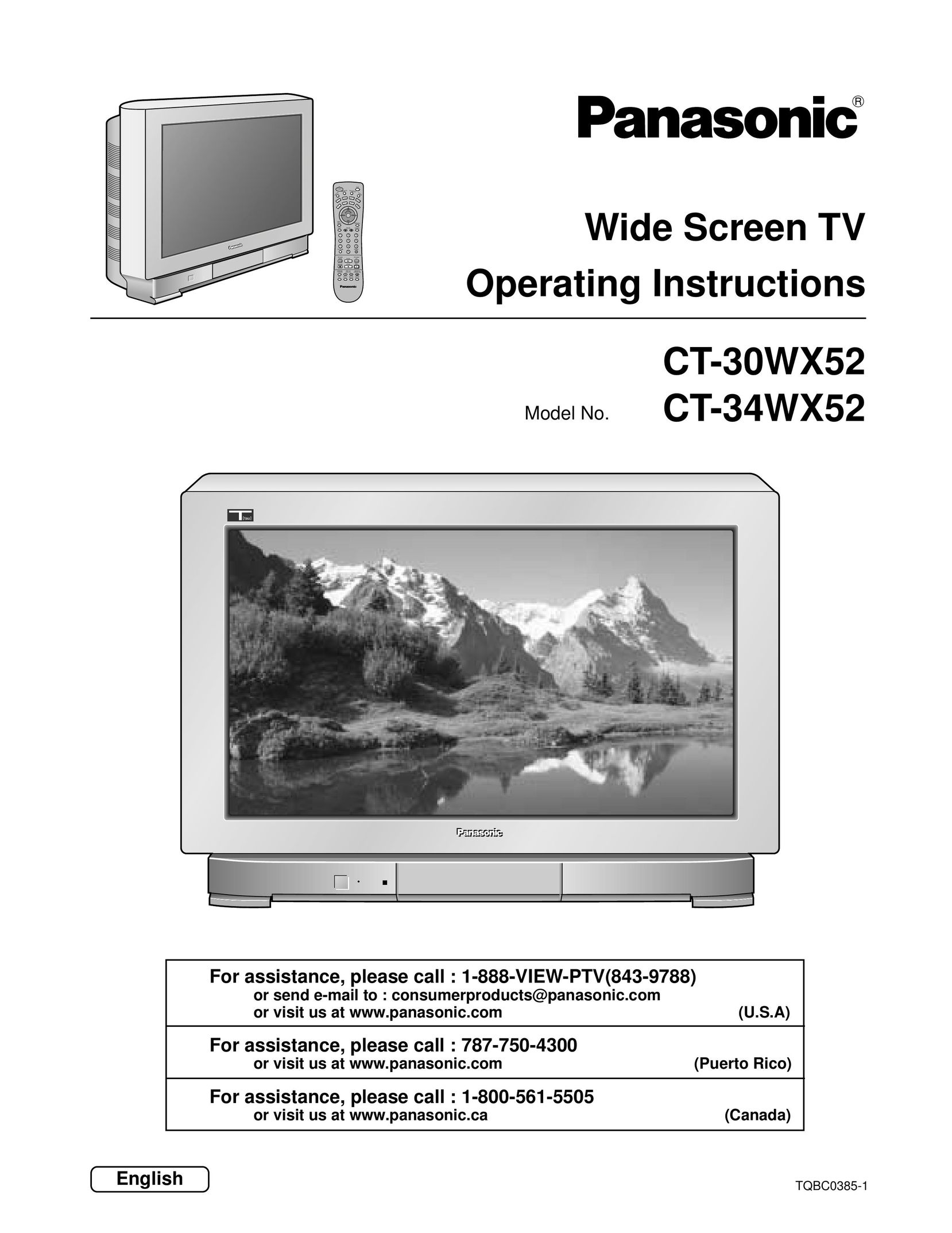 Panasonic CT 30WX52 CRT Television User Manual