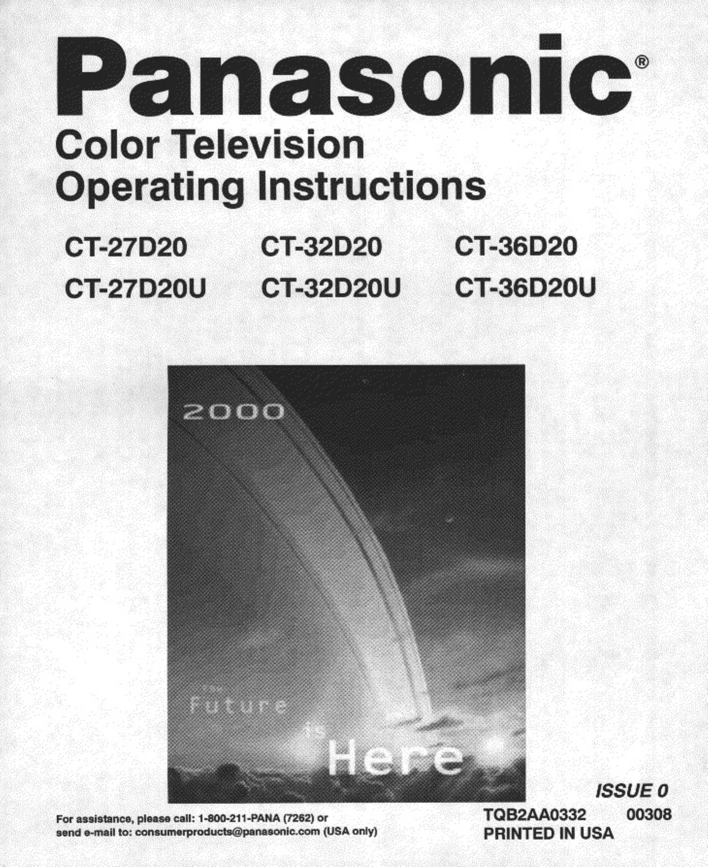 Panasonic CT 32D20 CRT Television User Manual