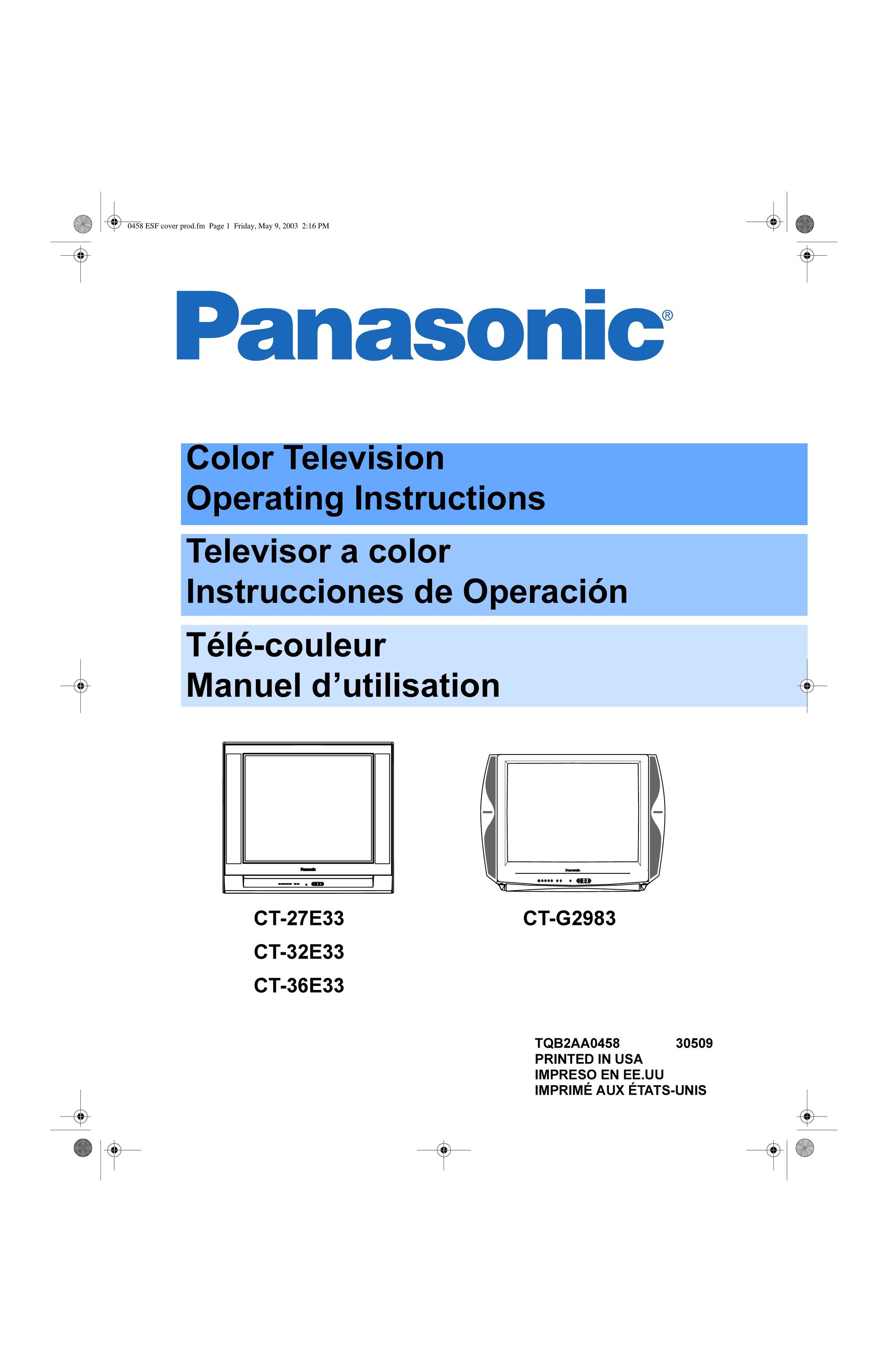 Panasonic CT 32E33 CRT Television User Manual