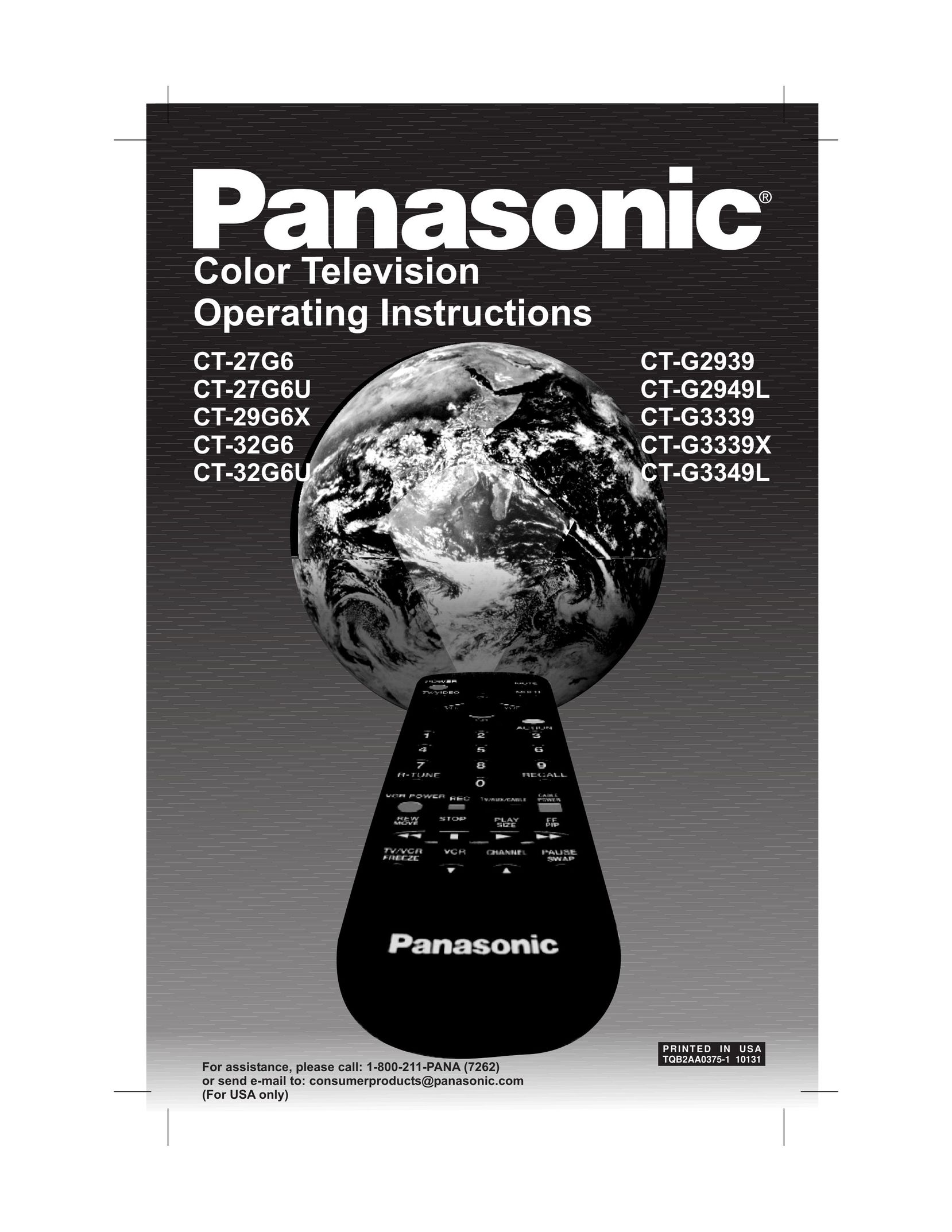 Panasonic CT 32G6 CRT Television User Manual