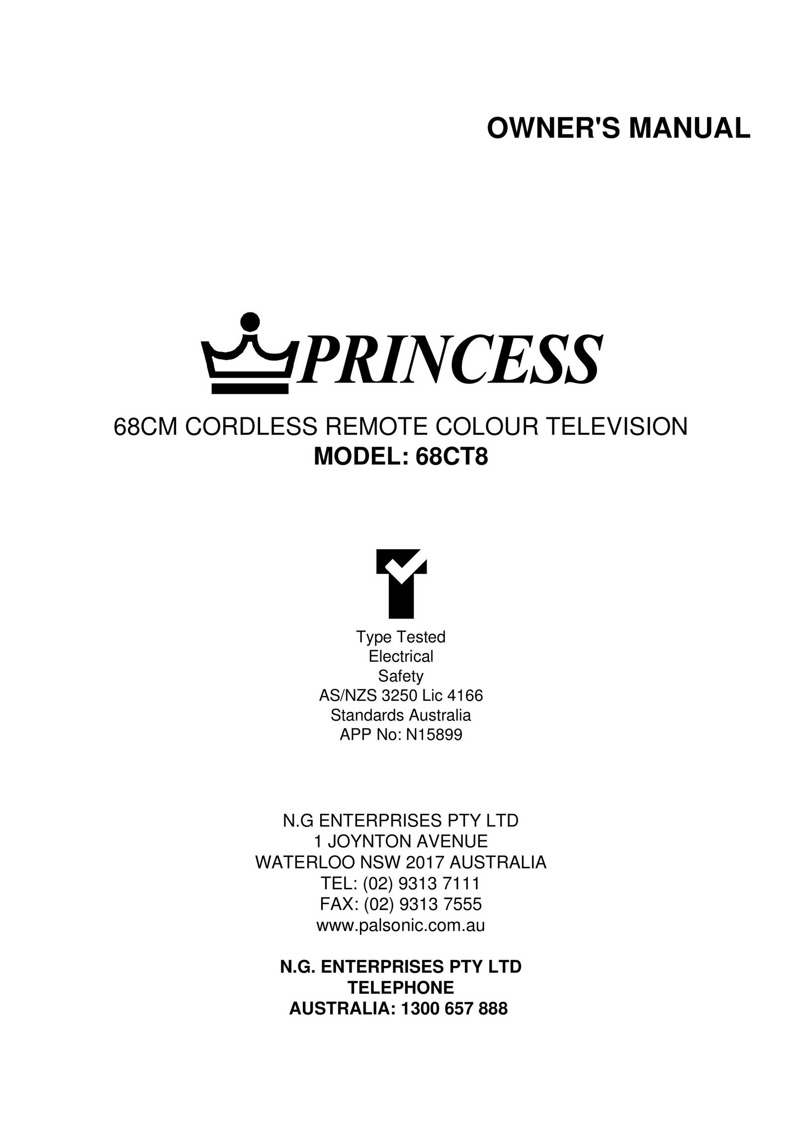Princess Household Appliances BV 68CT8 CRT Television User Manual