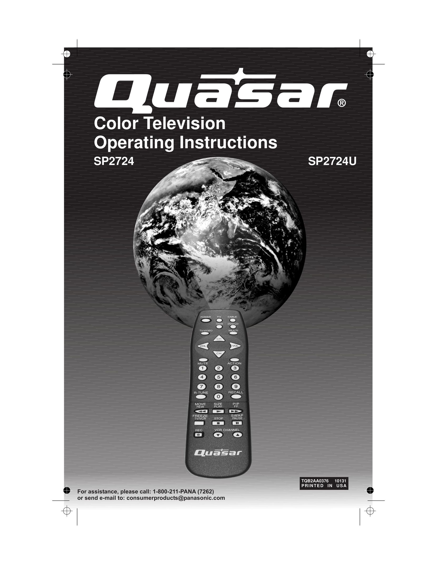 Quasar SP2724, SP2724U CRT Television User Manual