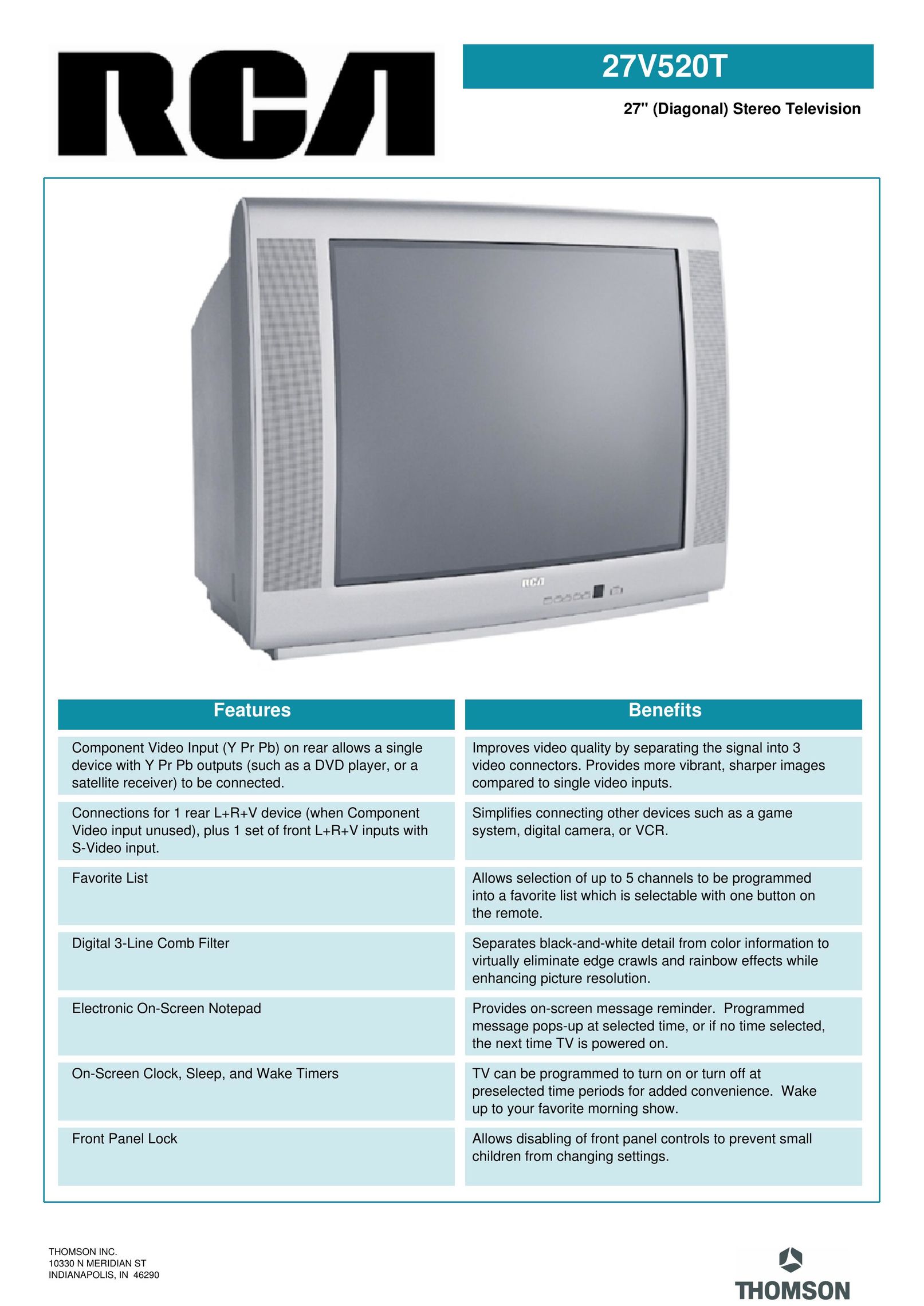 RCA 27V520T CRT Television User Manual