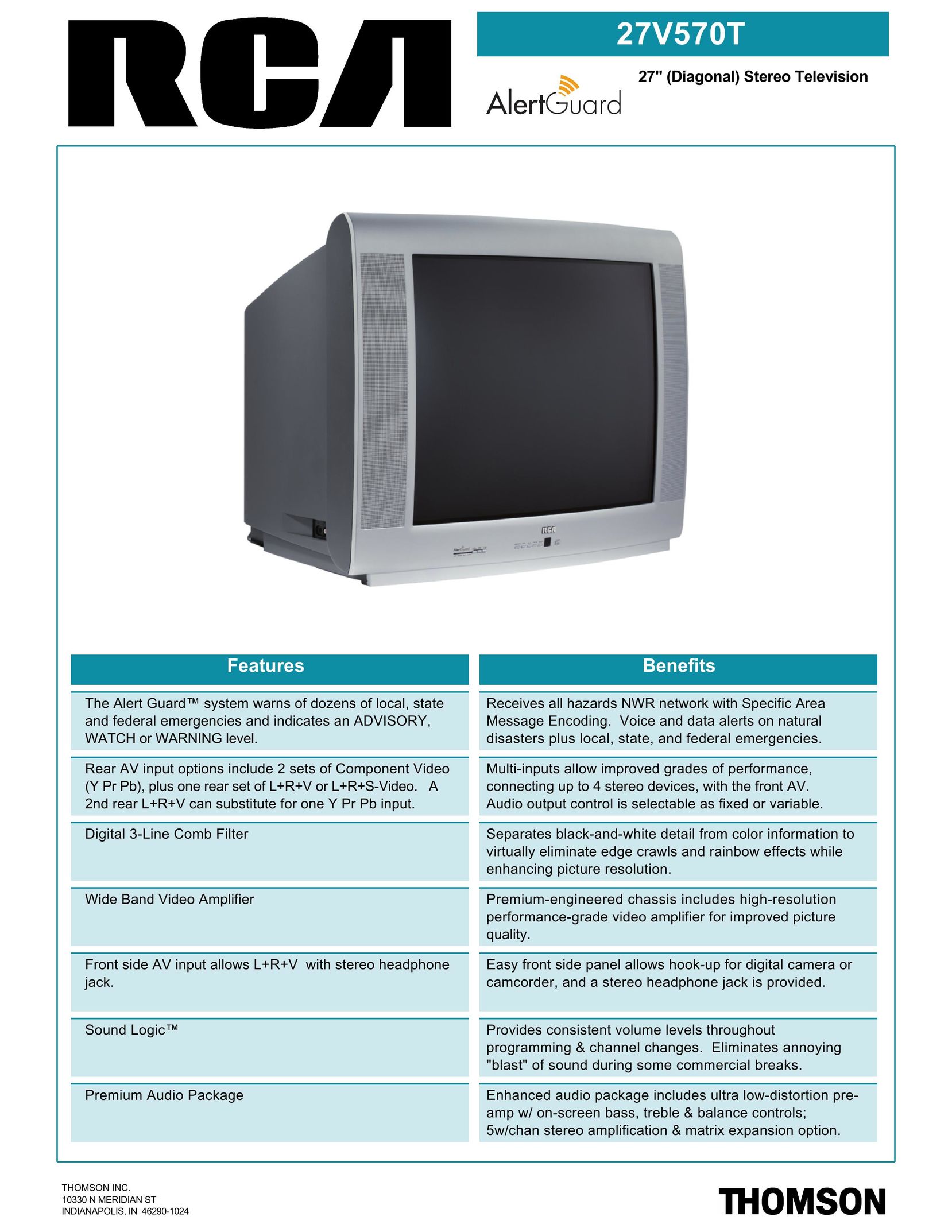 RCA 27V570T CRT Television User Manual