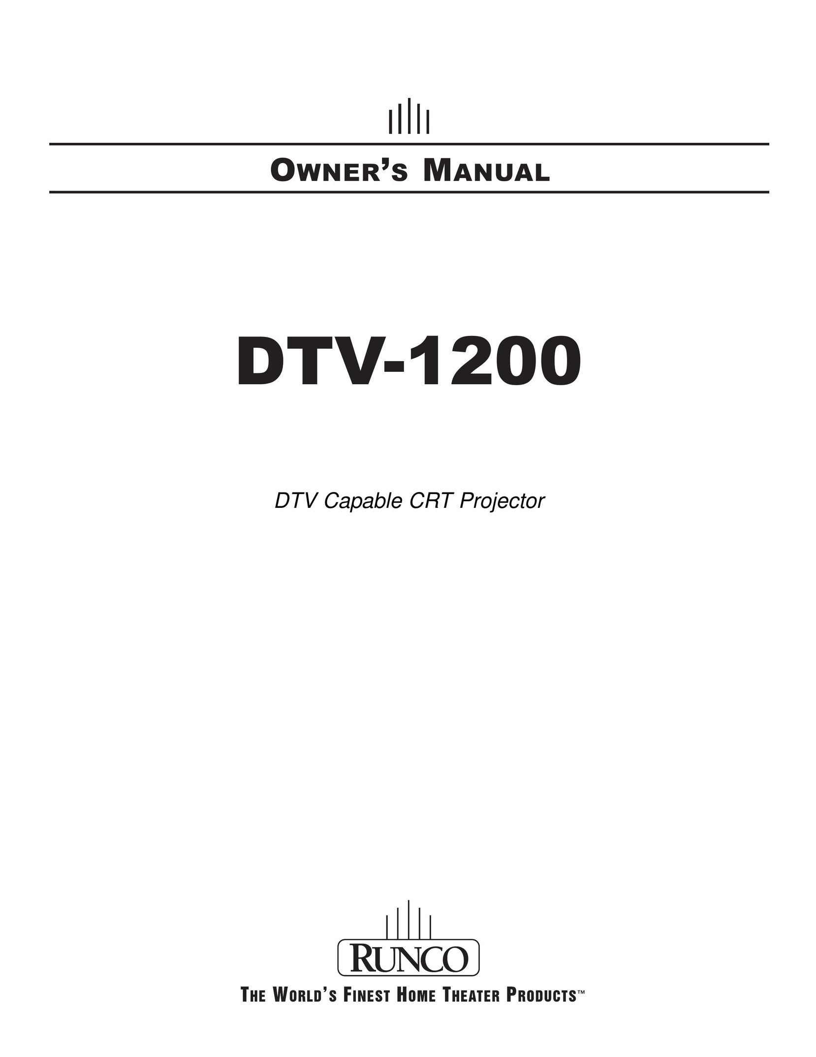 Runco DTV-1200 CRT Television User Manual