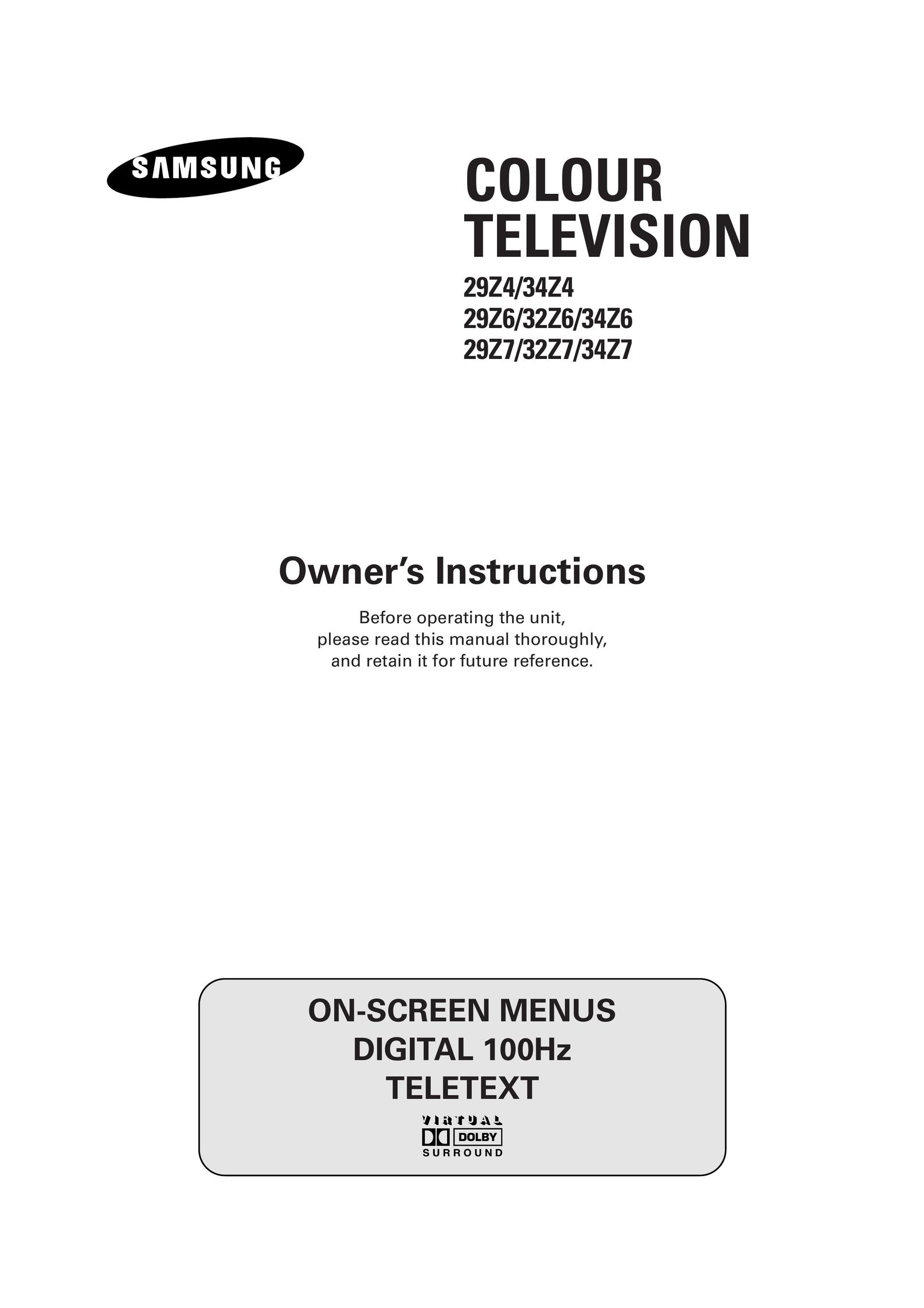 Samsung 34Z6 CRT Television User Manual