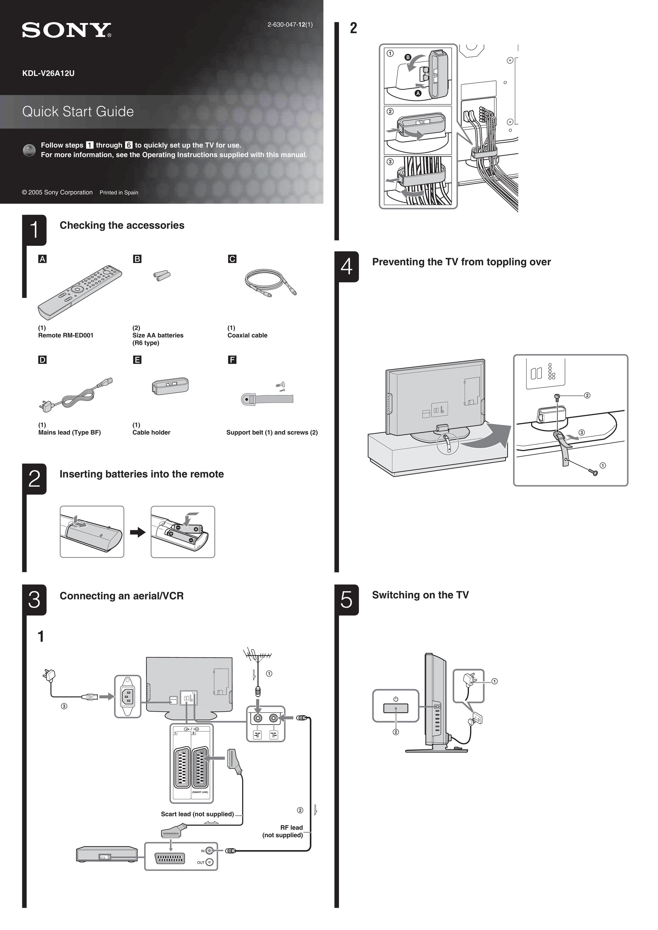 Sony 2-630-047-12(1) CRT Television User Manual