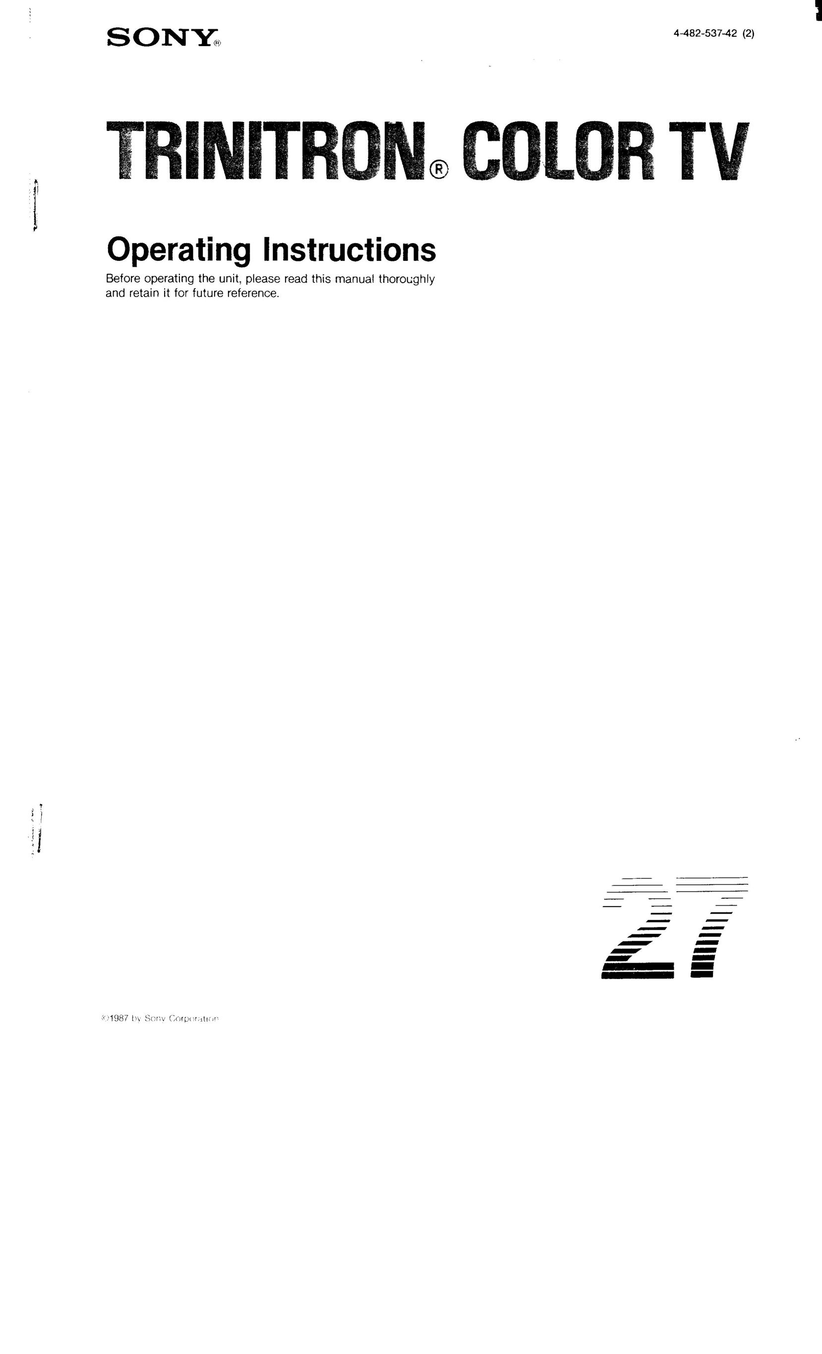 Sony 27 CRT Television User Manual