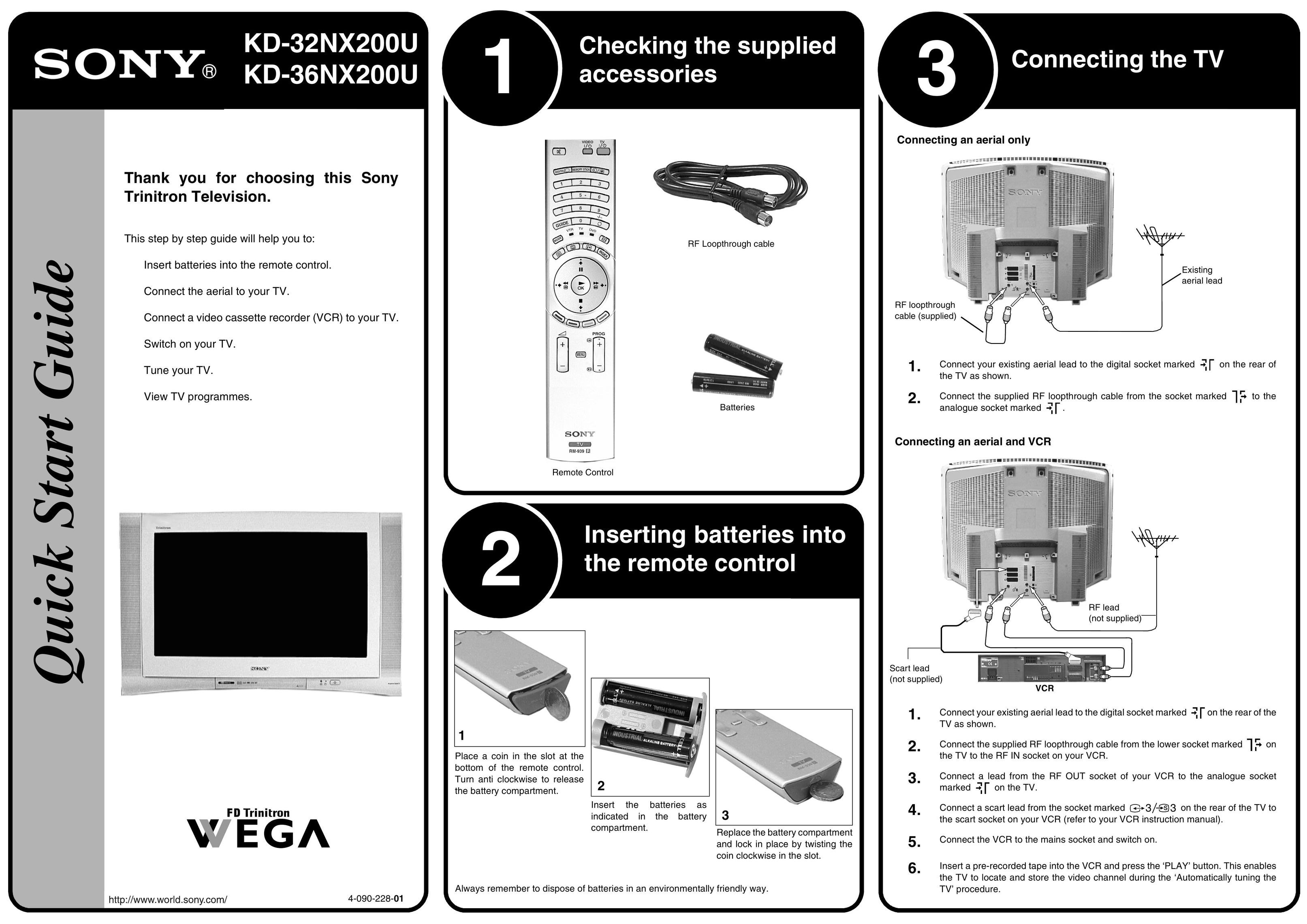 Sony 3KD-32NX200U CRT Television User Manual