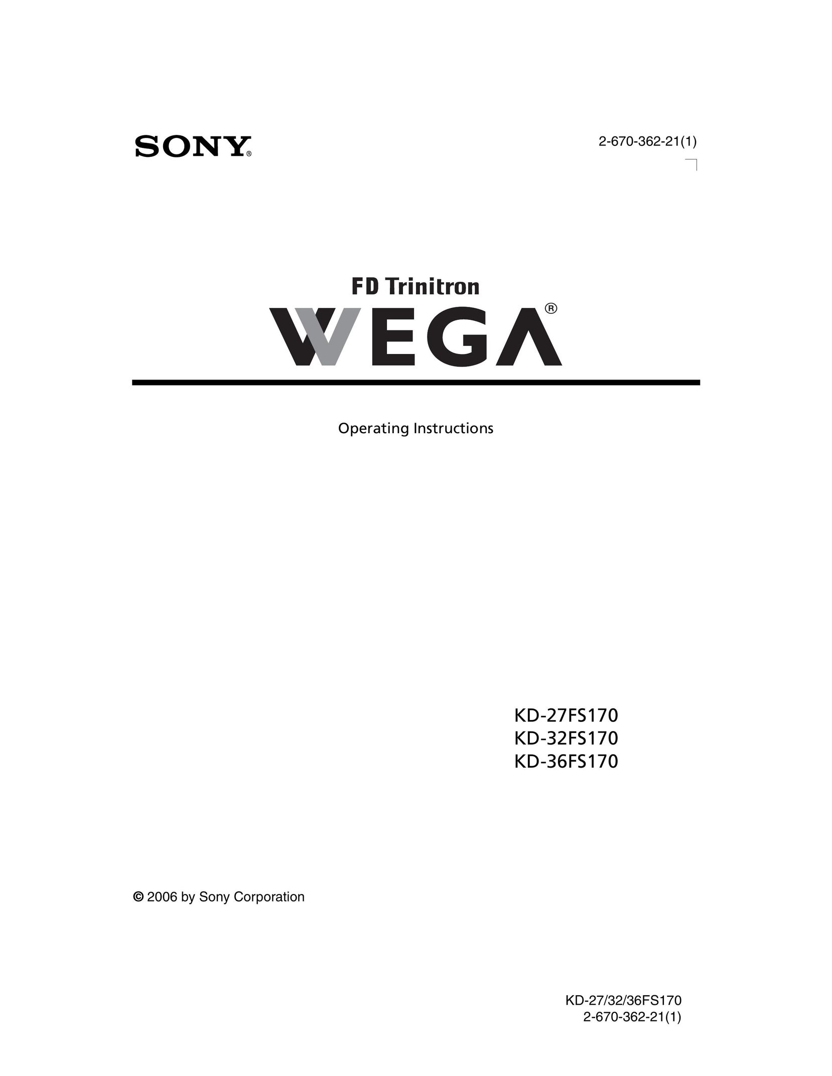 Sony KD 36FS170 CRT Television User Manual