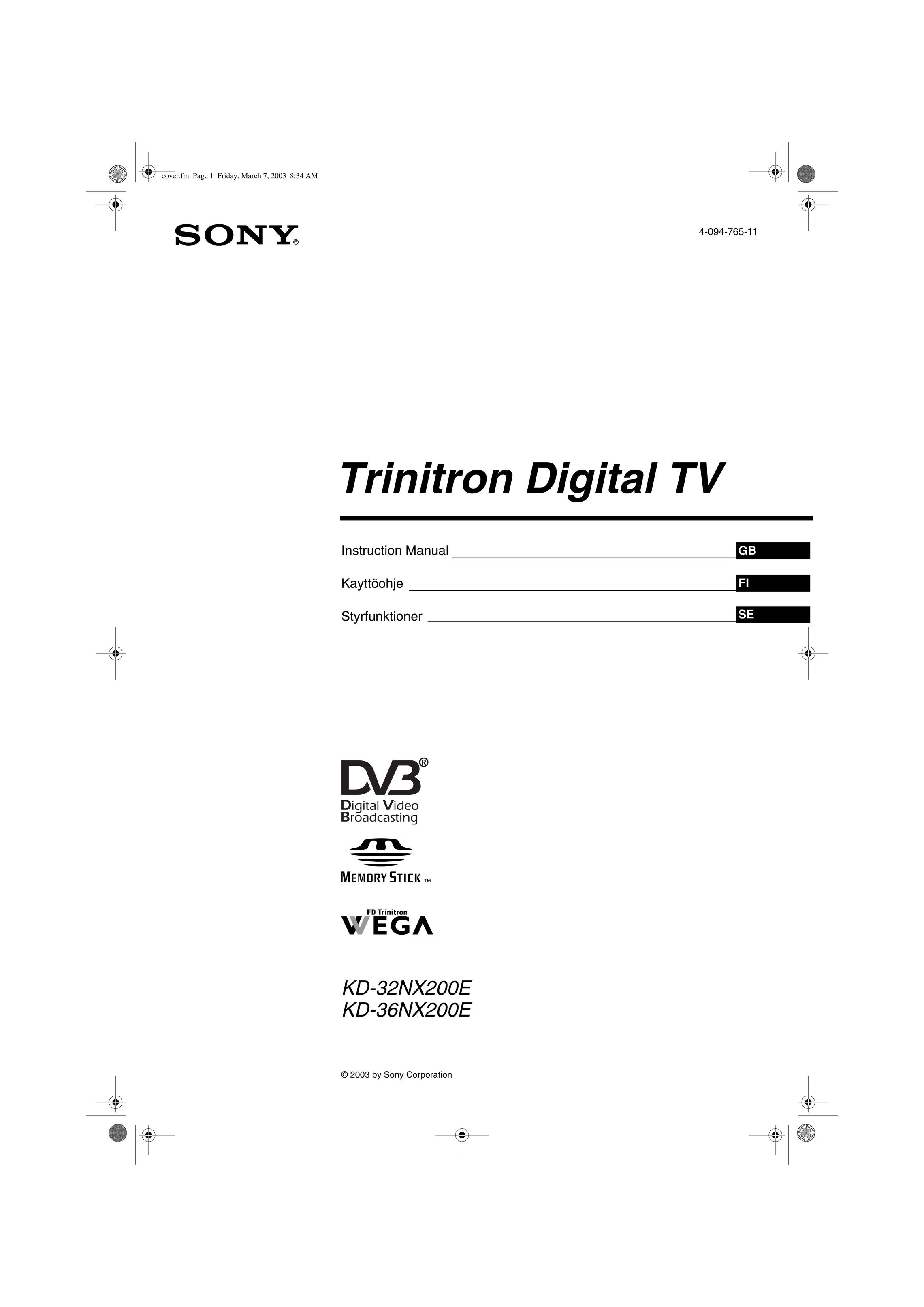 Sony KD-32NX200E CRT Television User Manual