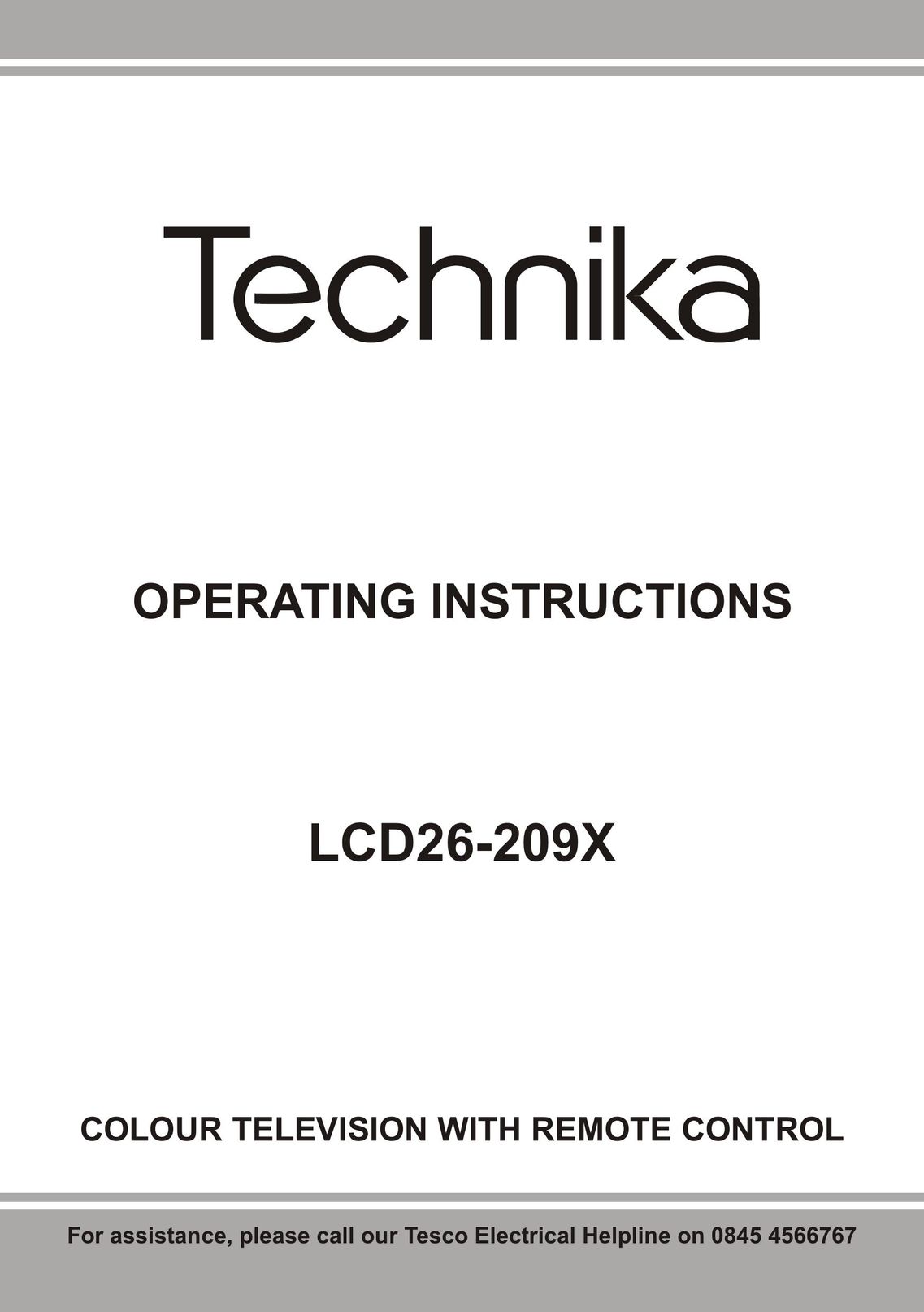 Technika LCD26-209X CRT Television User Manual