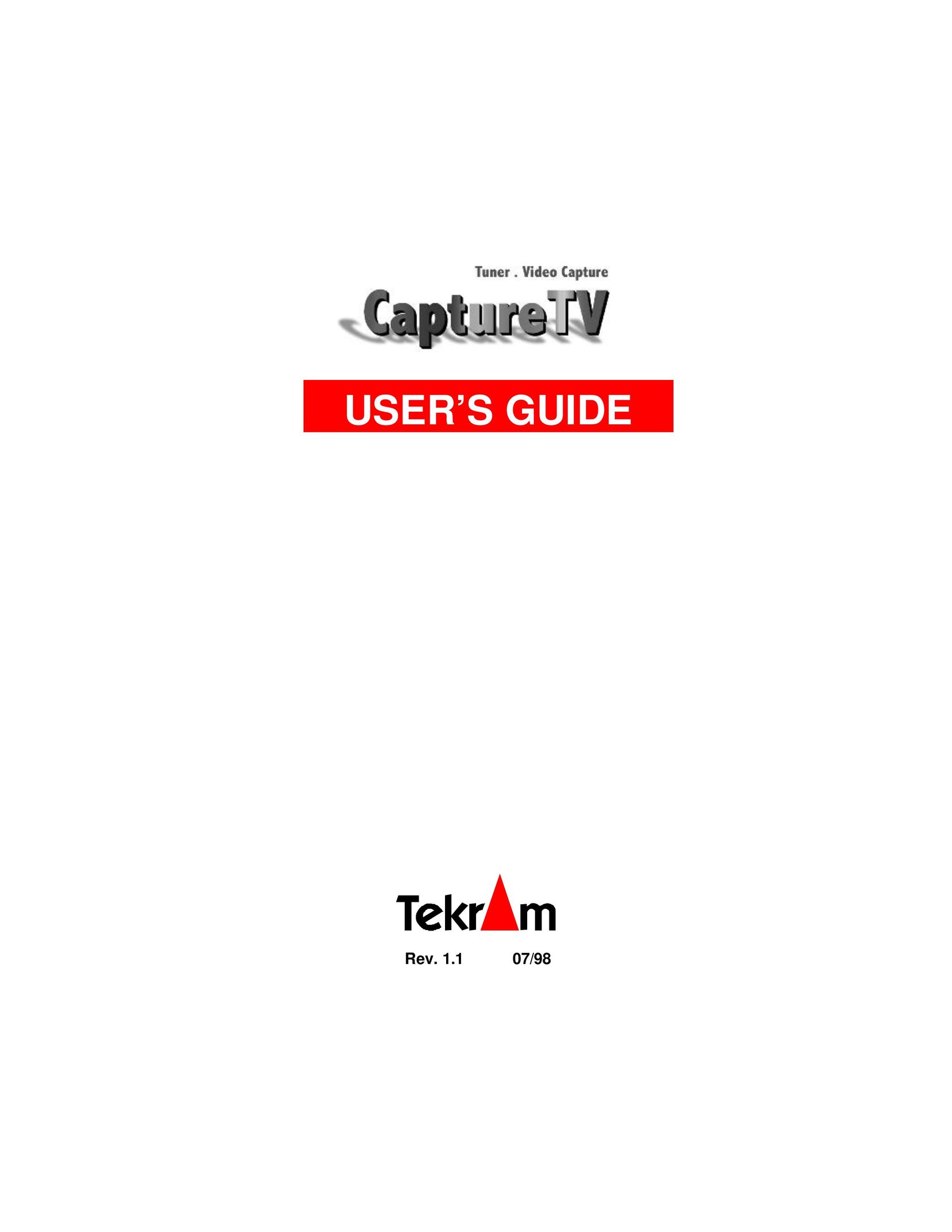 Tekram Technology CaptureTV M205 CRT Television User Manual