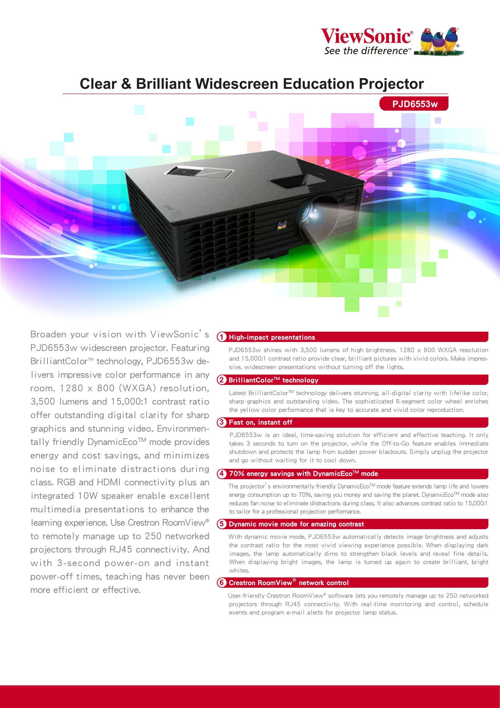 ViewSonic PJD6553W CRT Television User Manual