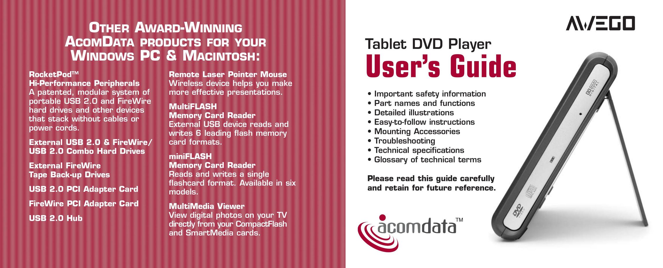 Acomdata.com PDVD7 DVD Player User Manual