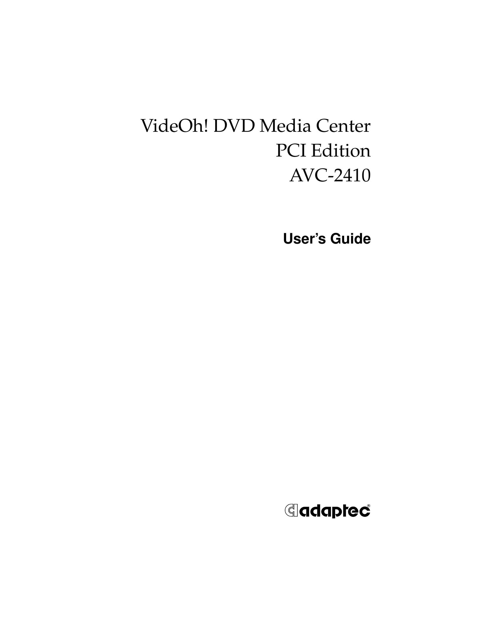 Adaptec AVC-2410 DVD Player User Manual
