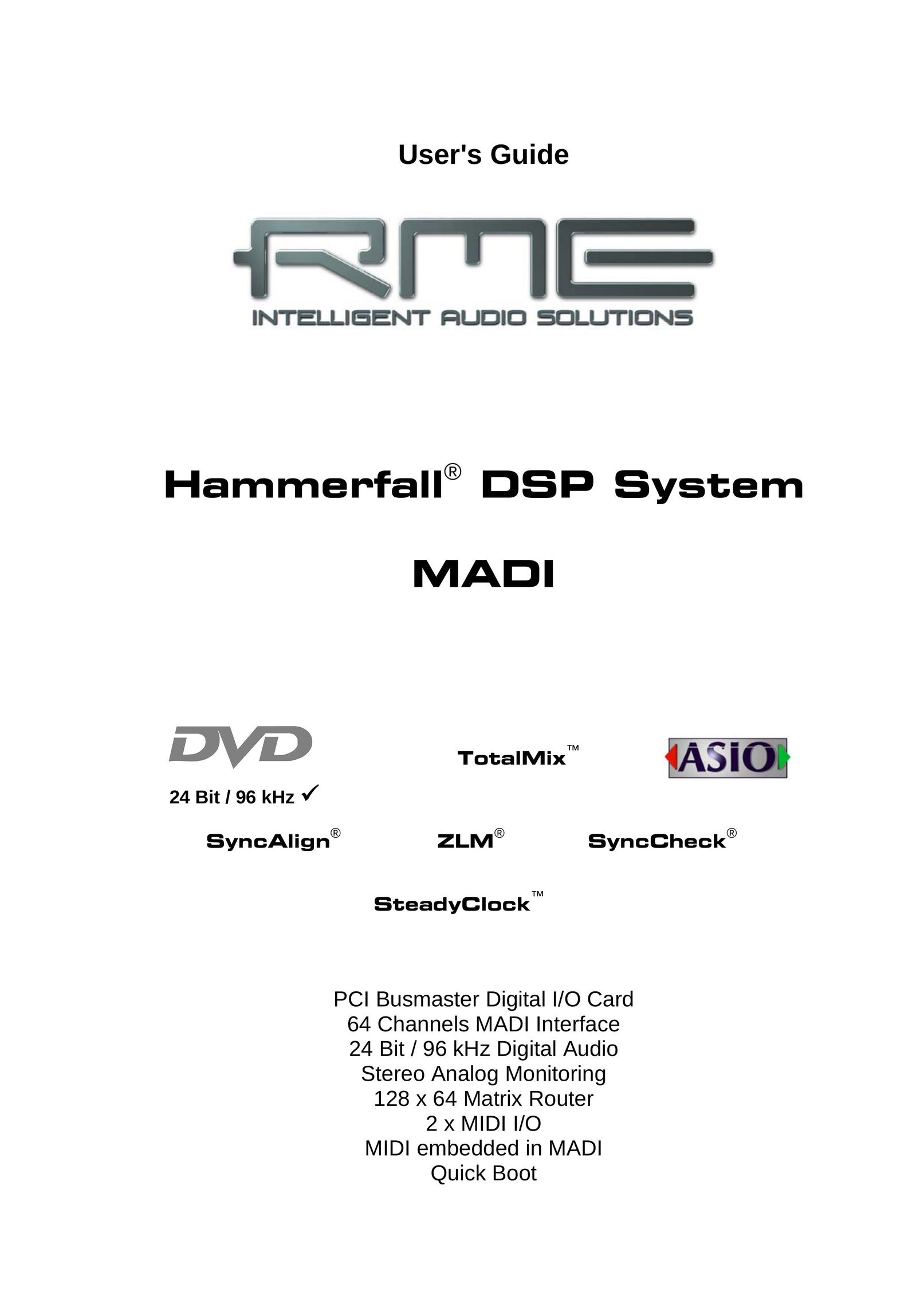 Alesis Hammerfall DSP System DVD Player User Manual