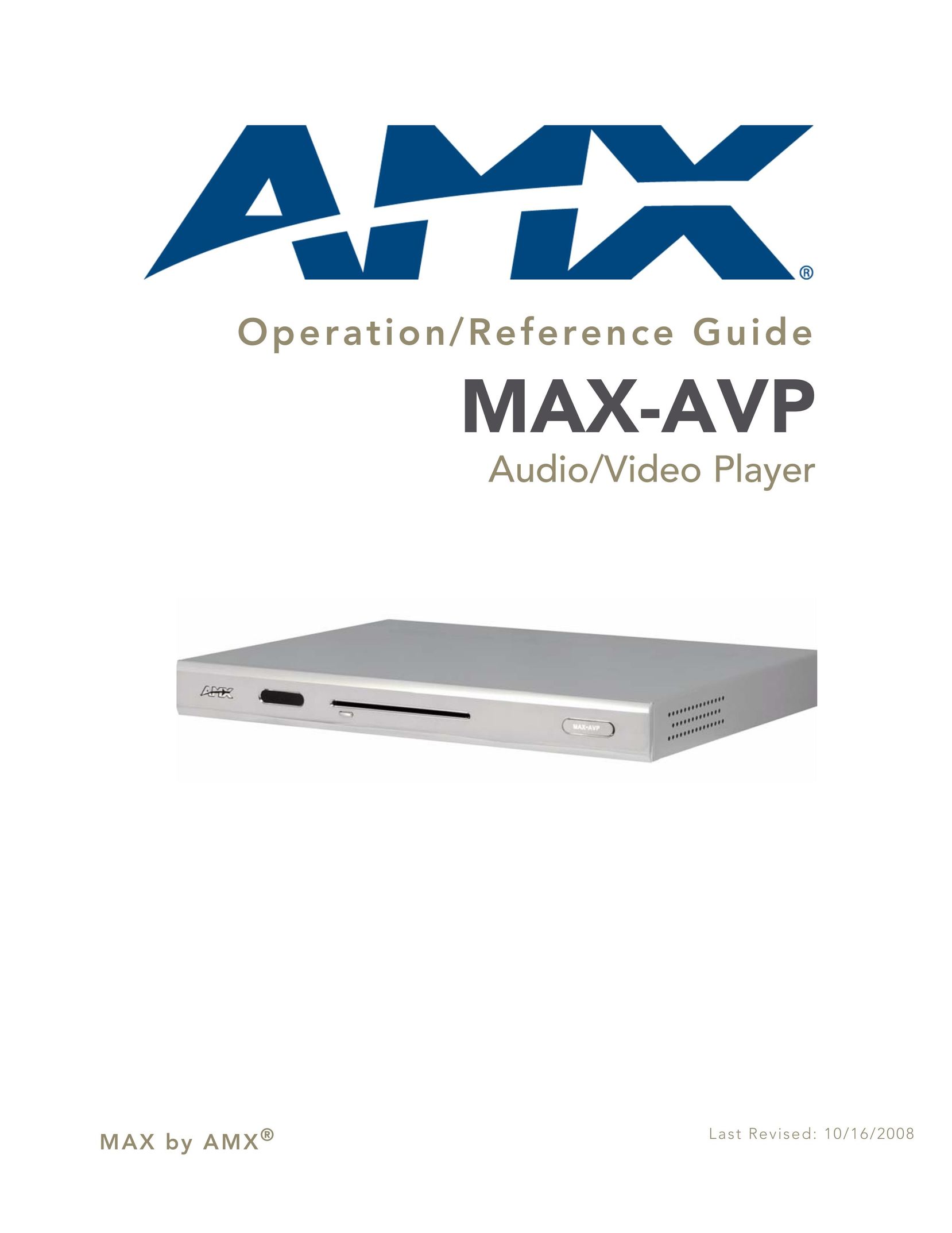 AMX MAX-AVP DVD Player User Manual