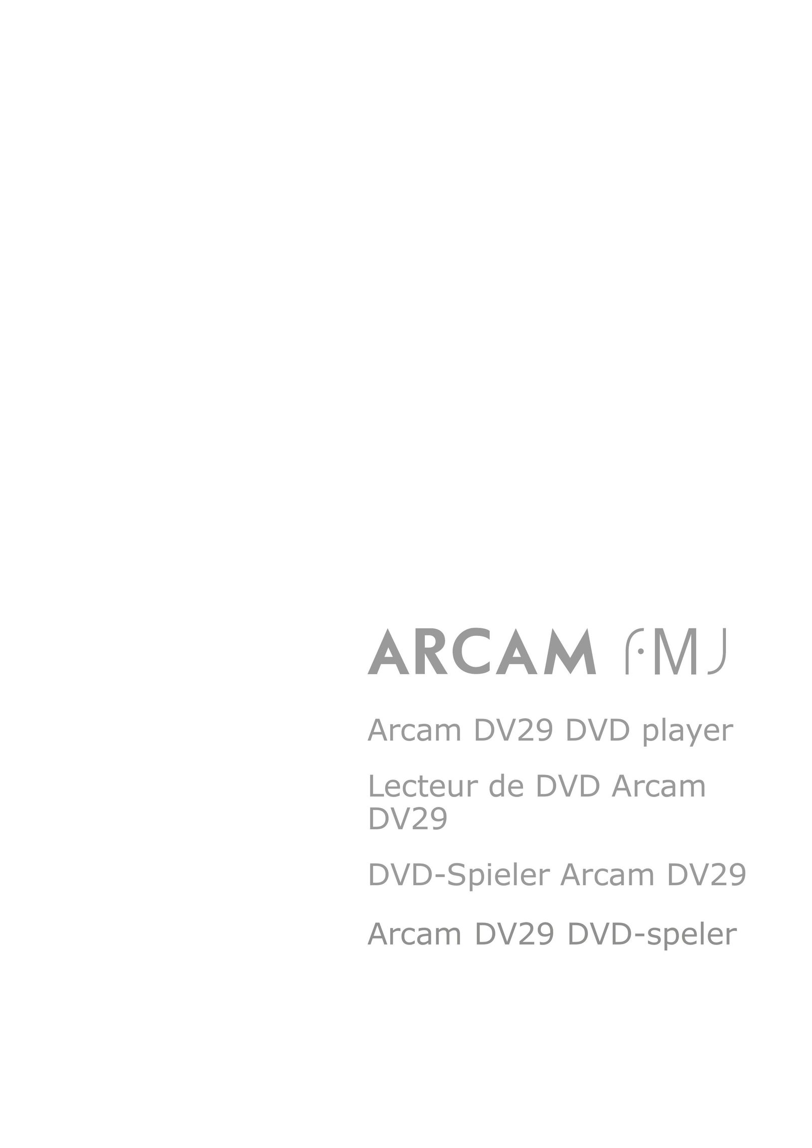 Arcam DV29 DVD Player User Manual