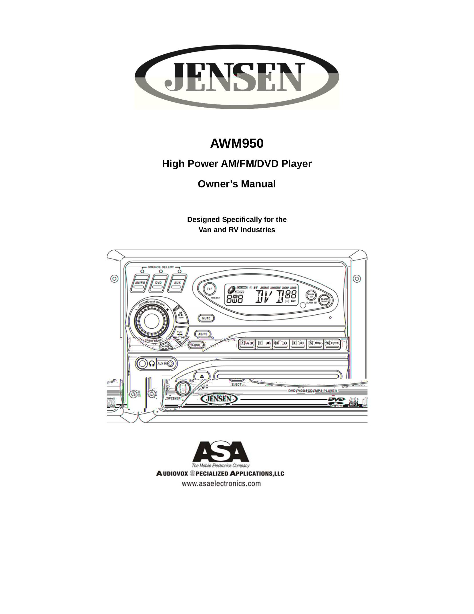 ASA Electronics AWM950 DVD Player User Manual