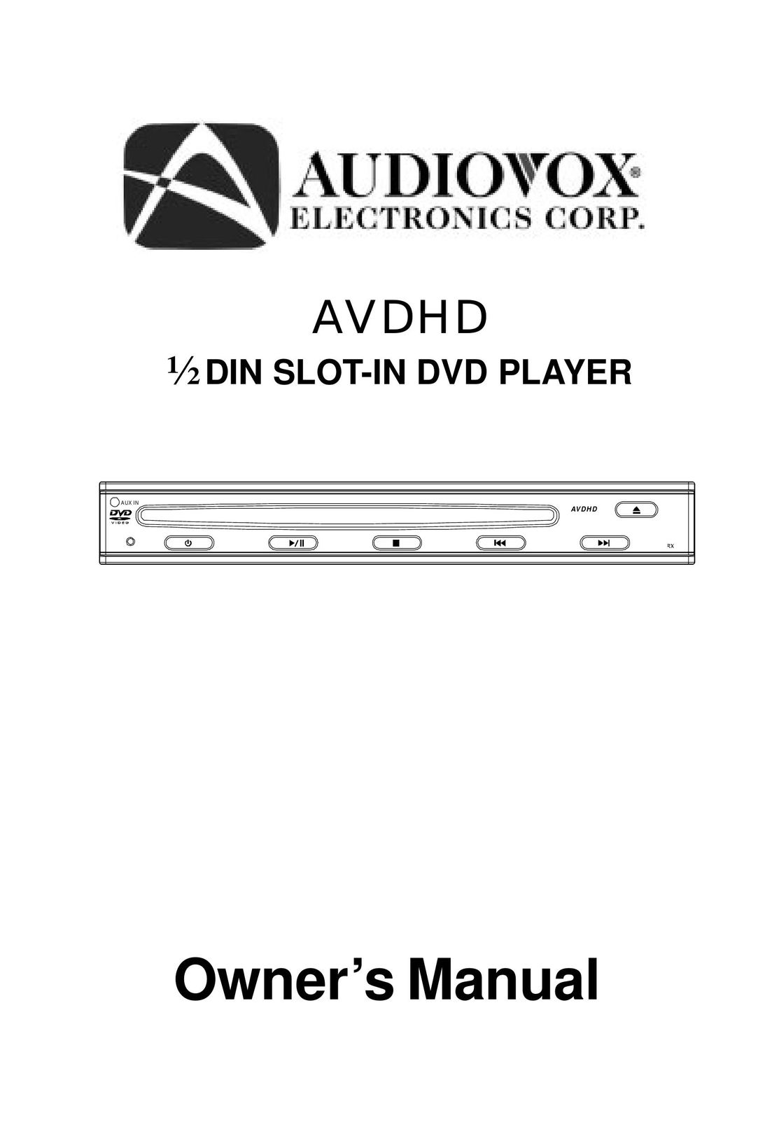 Audiovox AVDHD DVD Player User Manual