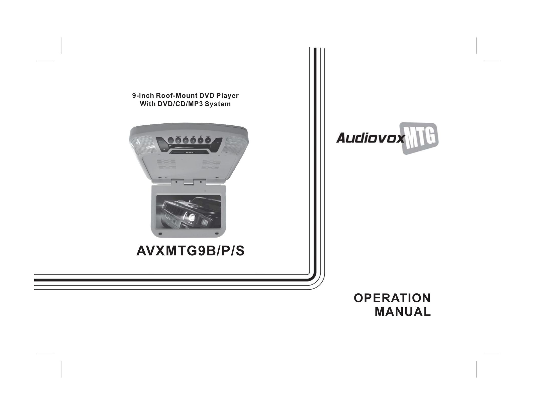 Audiovox AVXMTG9B/P/S DVD Player User Manual