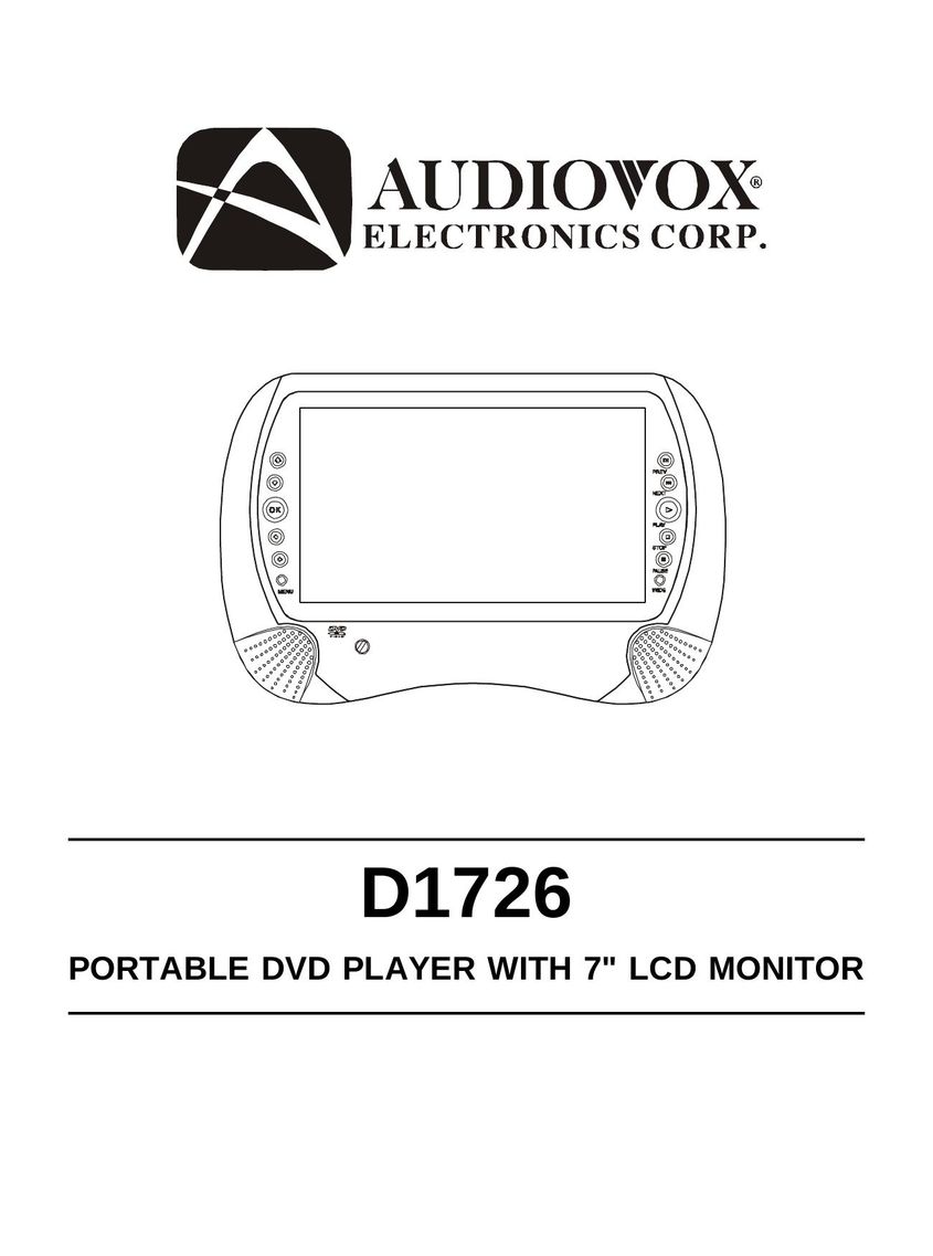 Audiovox D1726 DVD Player User Manual