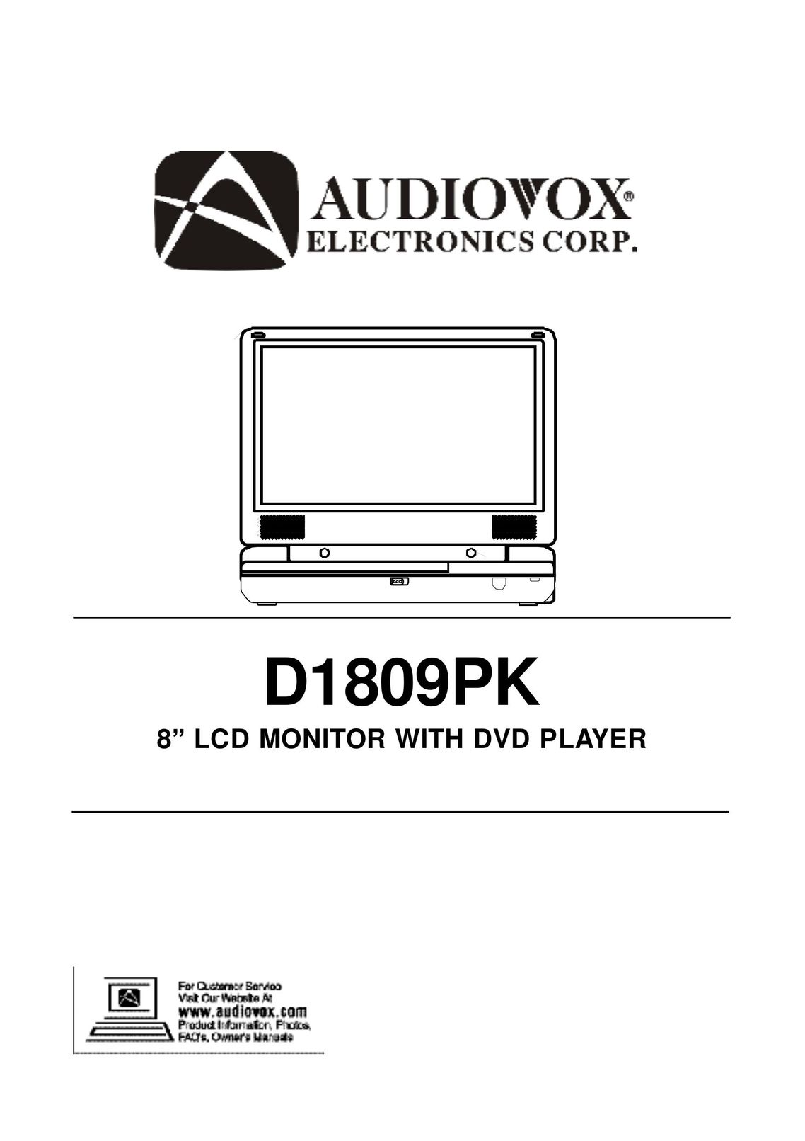 Audiovox D1809PK DVD Player User Manual