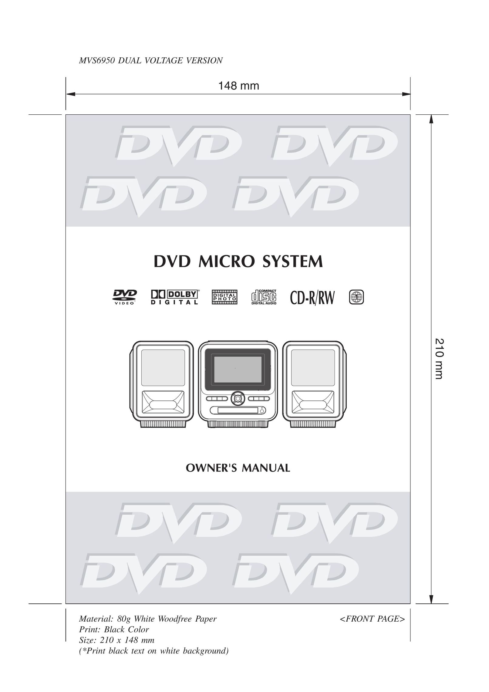 Audiovox MVS6950 DVD Player User Manual