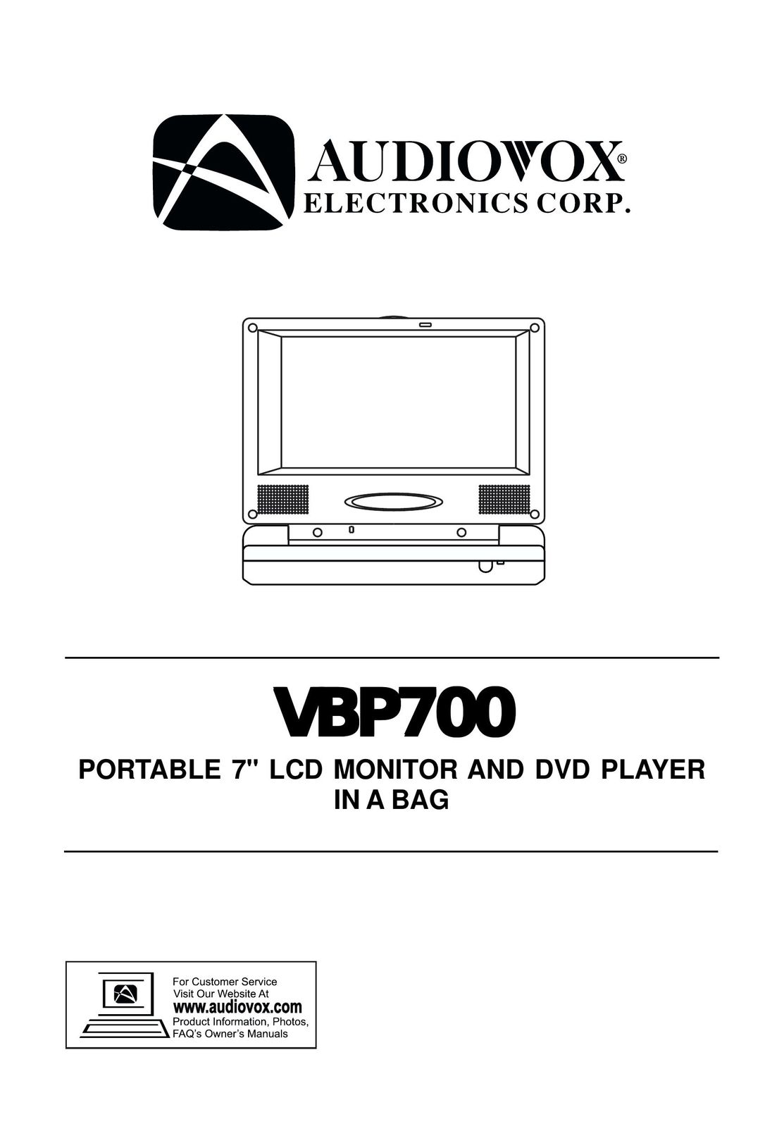 Audiovox VBP700 DVD Player User Manual