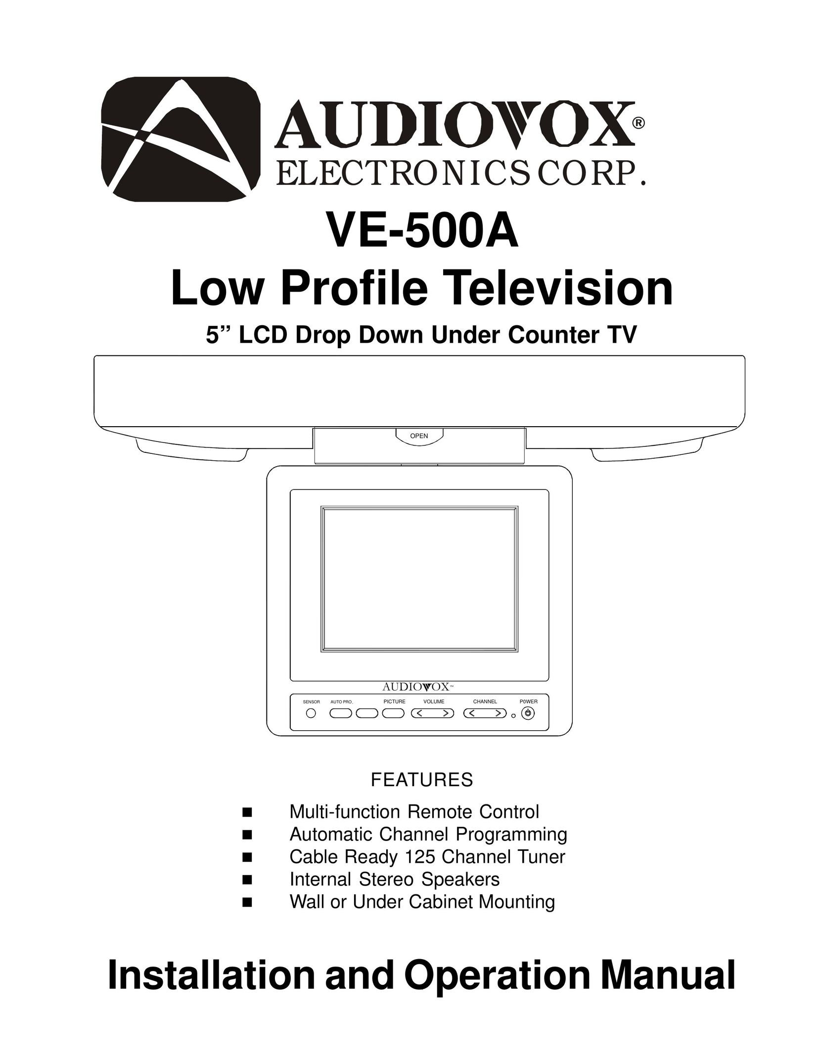 Audiovox VE-500A DVD Player User Manual