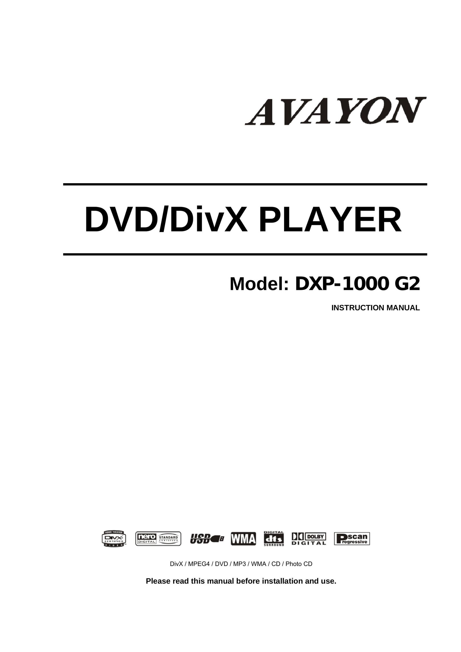 Avayon DXP-1000 G2 DVD Player User Manual