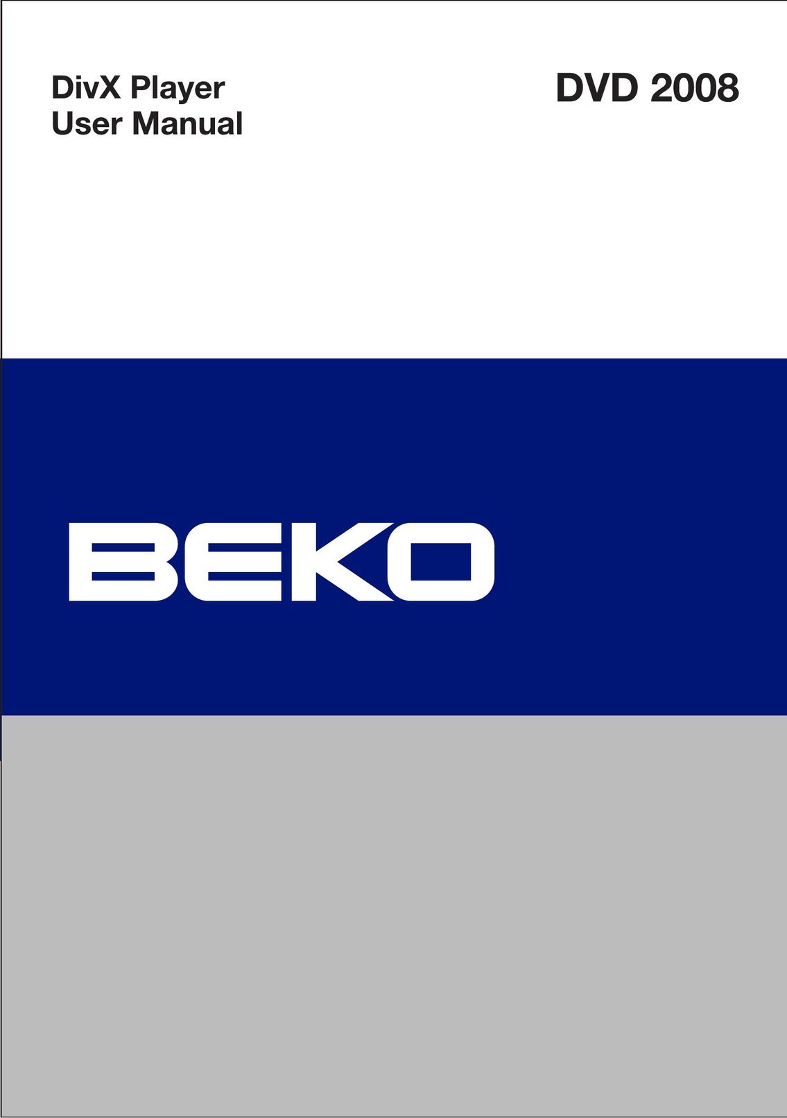 Beko DVD 2008 DVD Player User Manual
