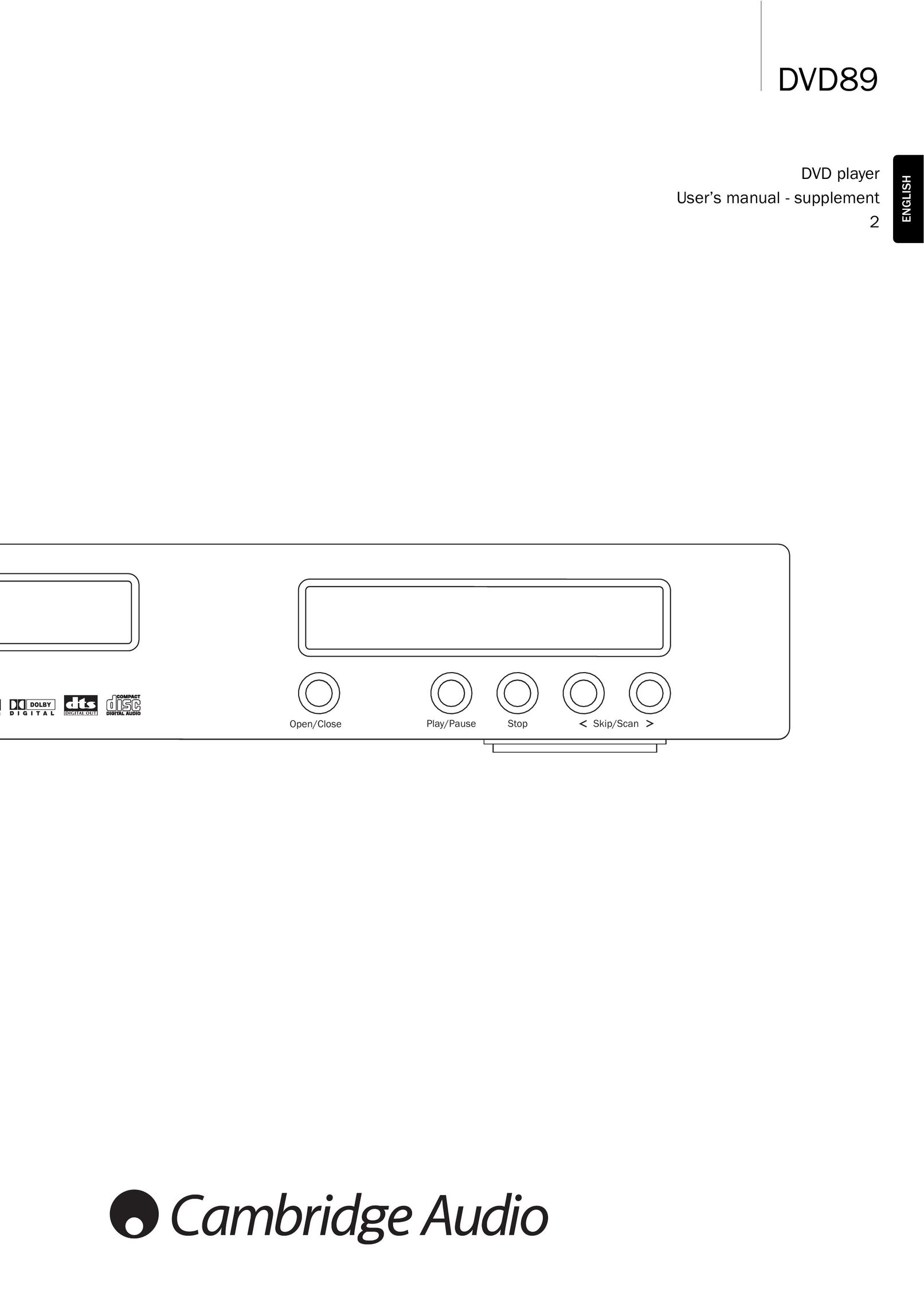 Cambridge Audio DVD89 DVD Player User Manual