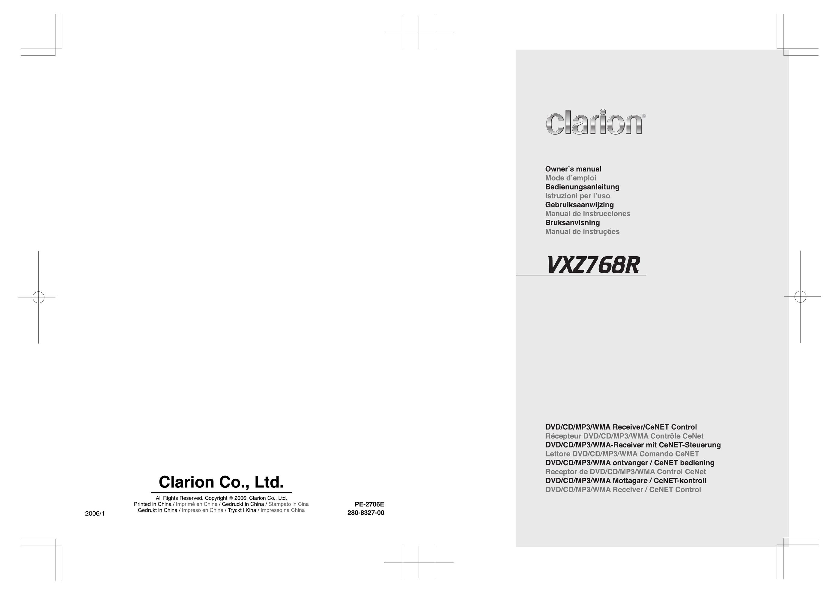 Clarion VXZ768R DVD Player User Manual