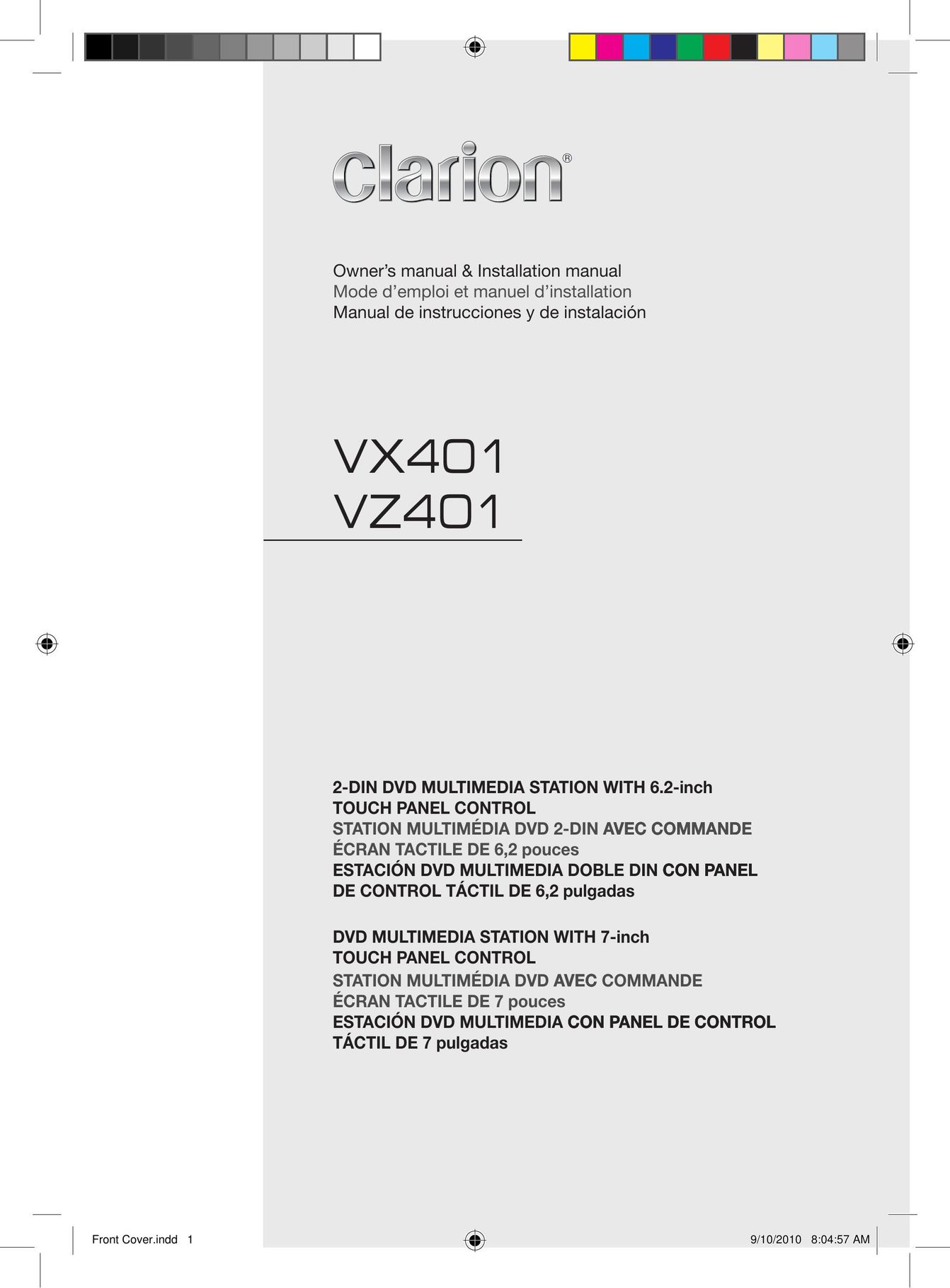 Clarion VZ401 DVD Player User Manual