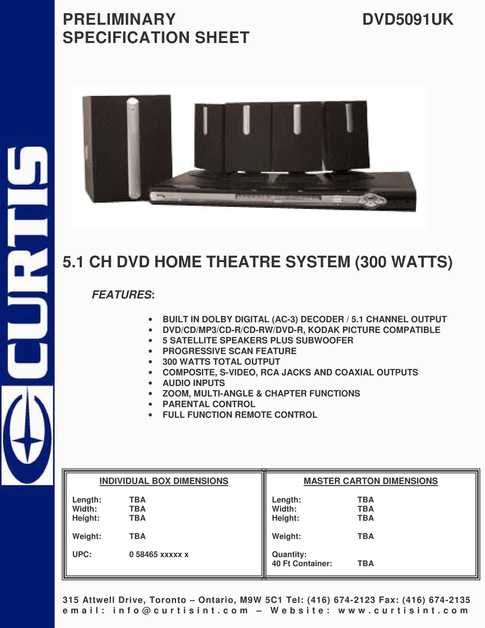 Curtis DVD5091UK DVD Player User Manual