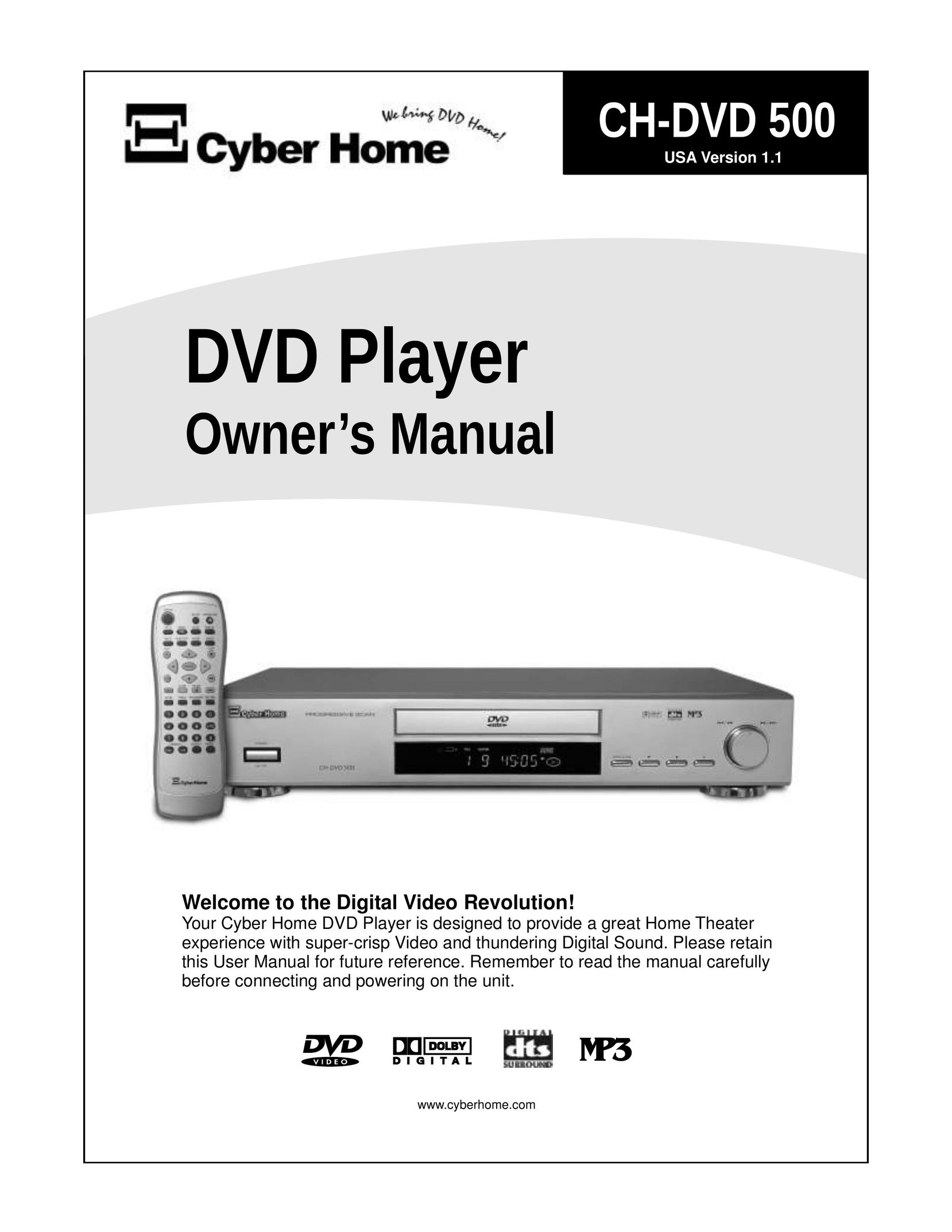 CyberHome Entertainment CH-DVD500 DVD Player User Manual