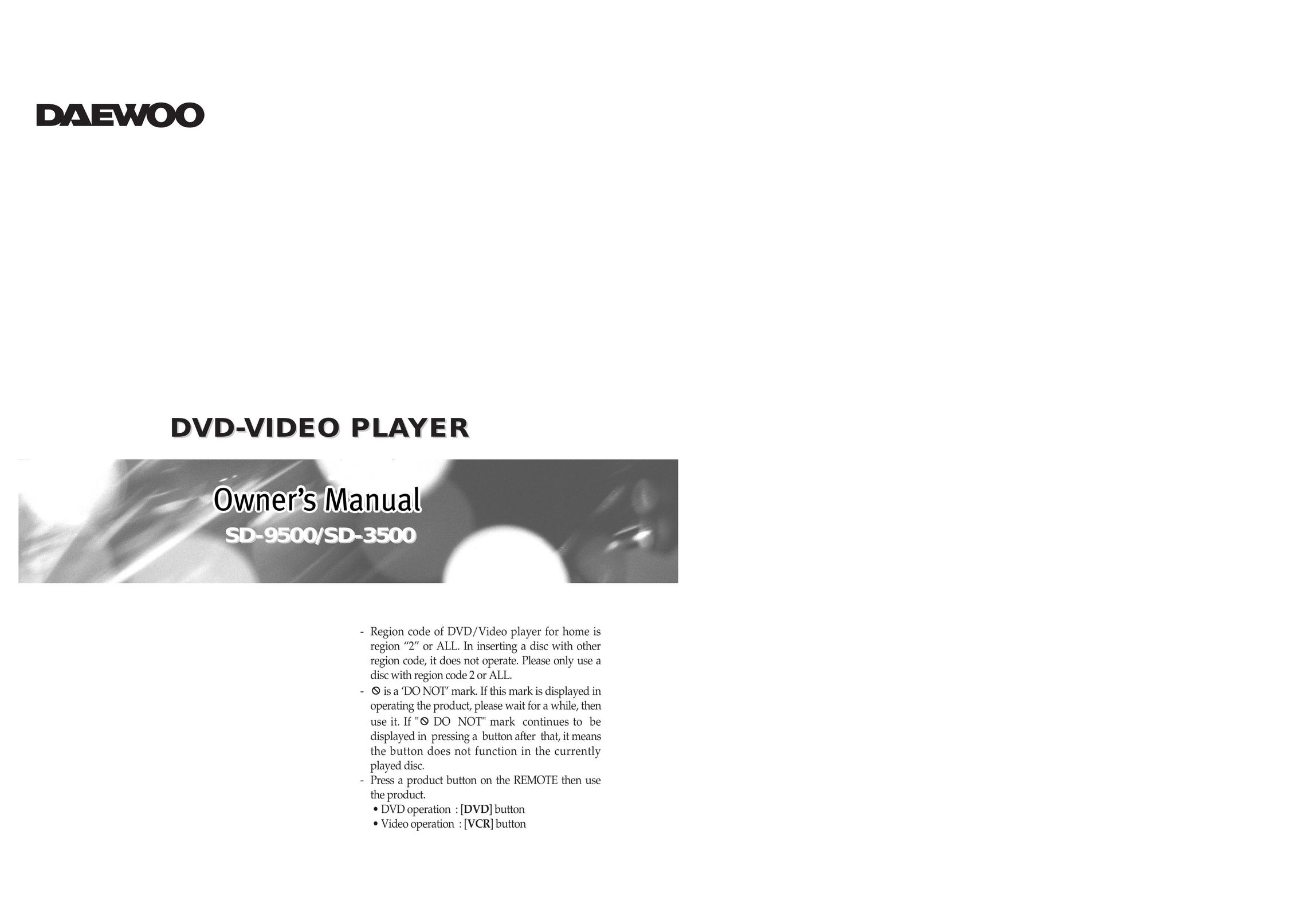 Daewoo SD-9500 DVD Player User Manual