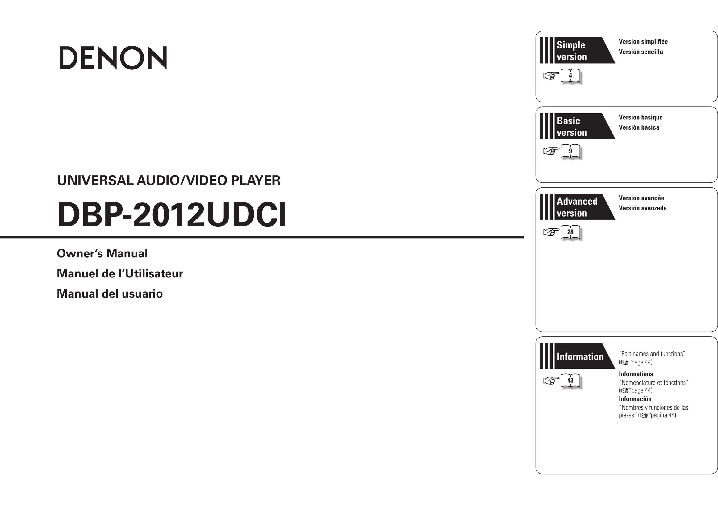 Denon DBP-2012UDCI DVD Player User Manual