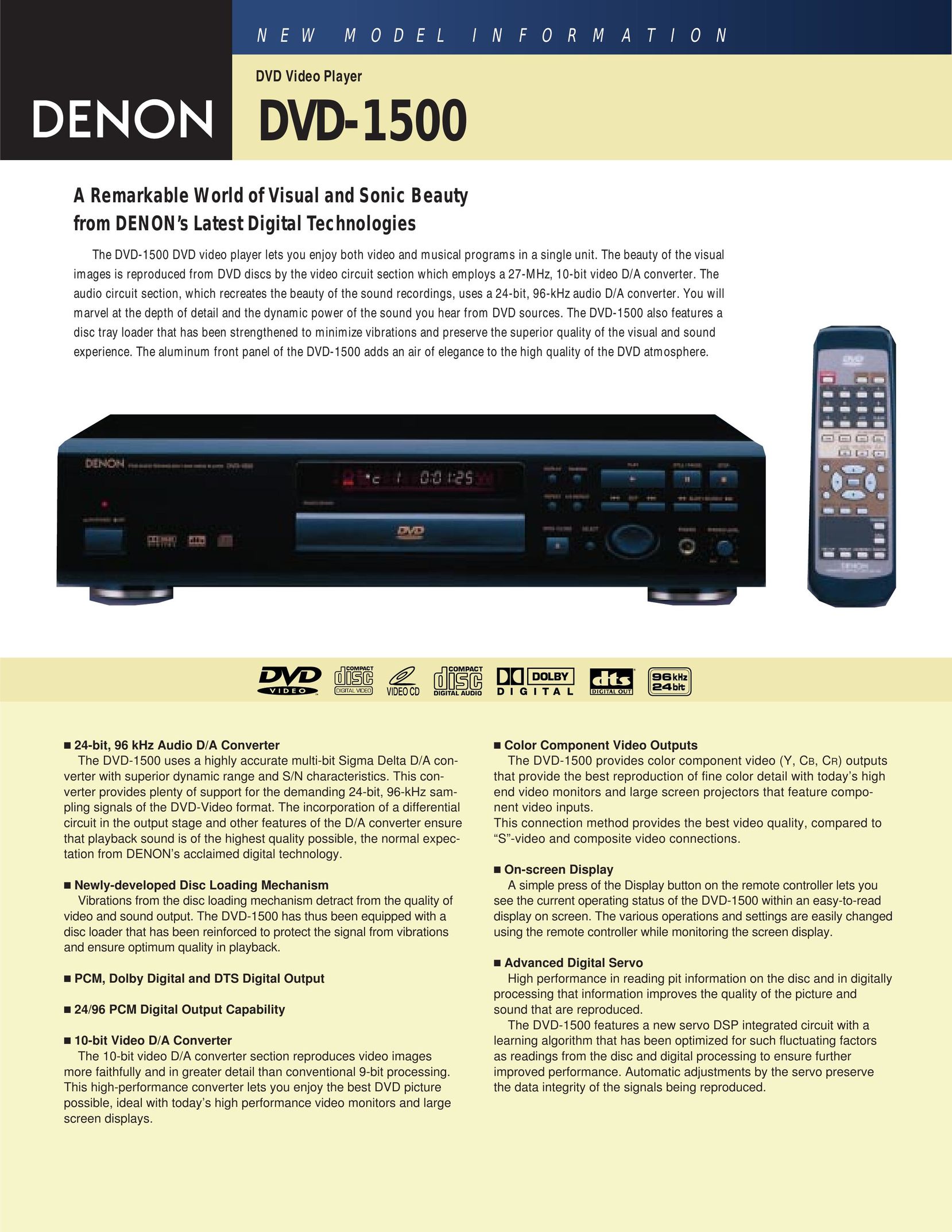 Denon DVD-1500 DVD Player User Manual