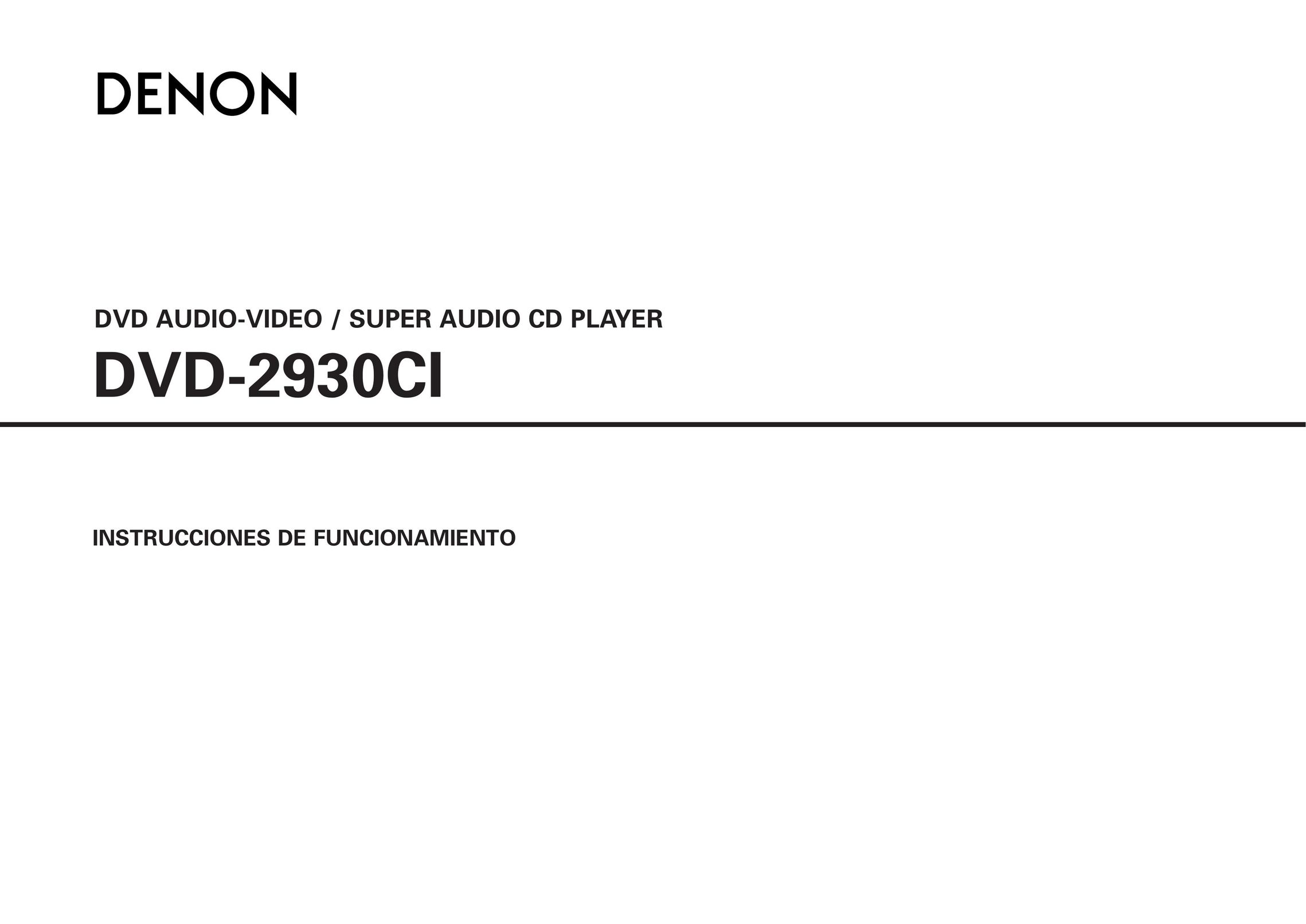 Denon DVD-2930CI DVD Player User Manual
