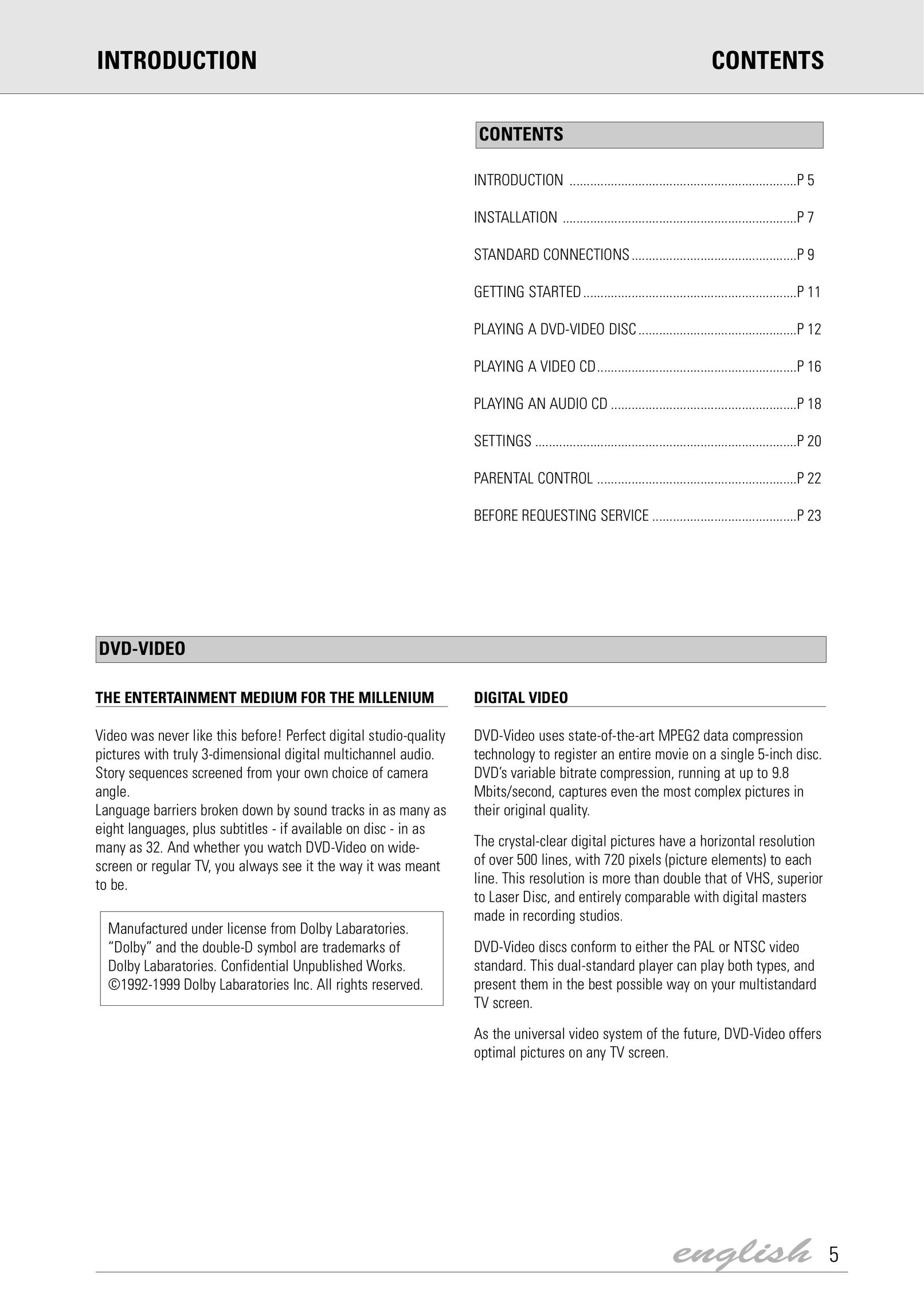 Dolby Laboratories DVD Video DVD Player User Manual
