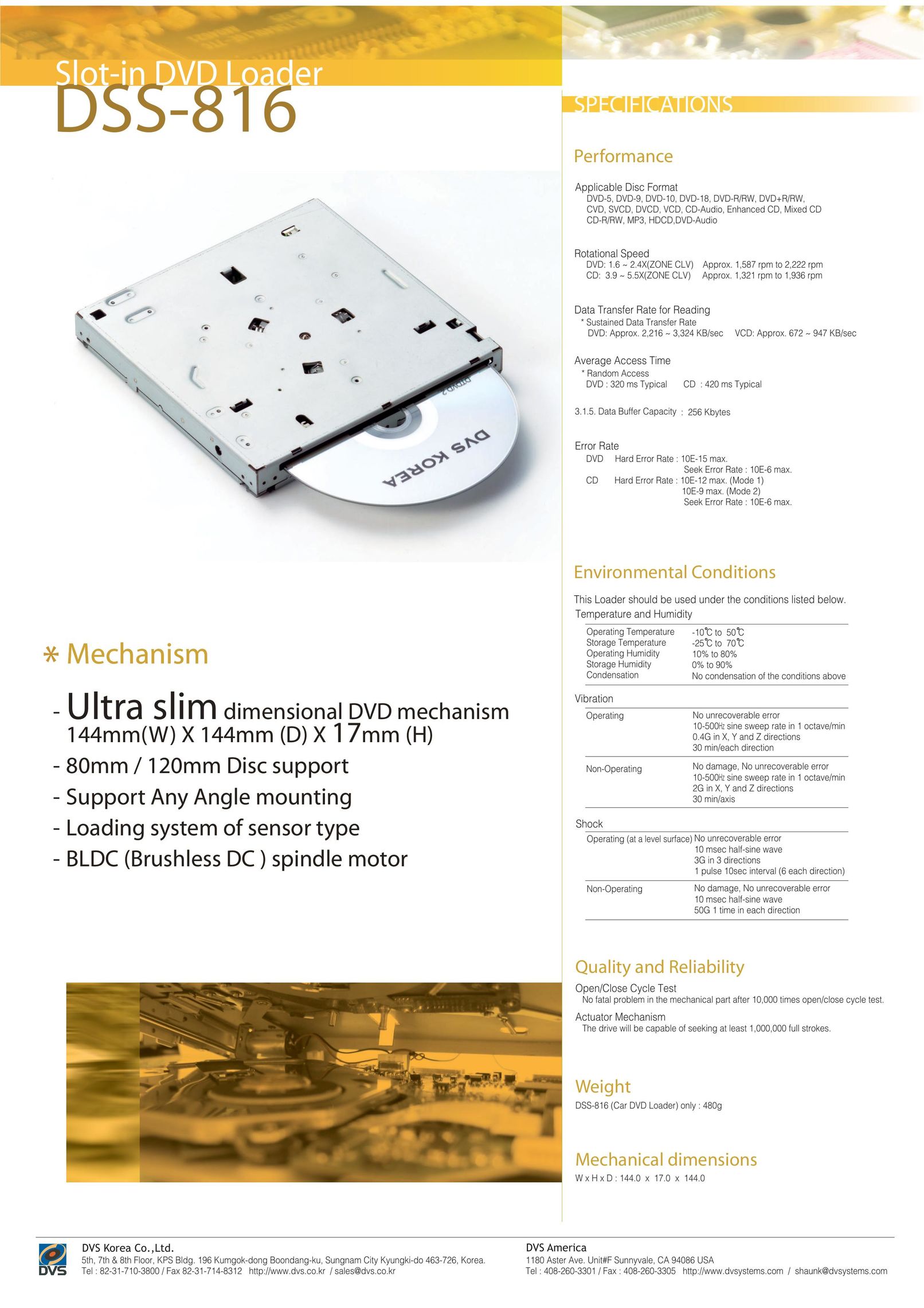 DVS DSS-816 DVD Player User Manual