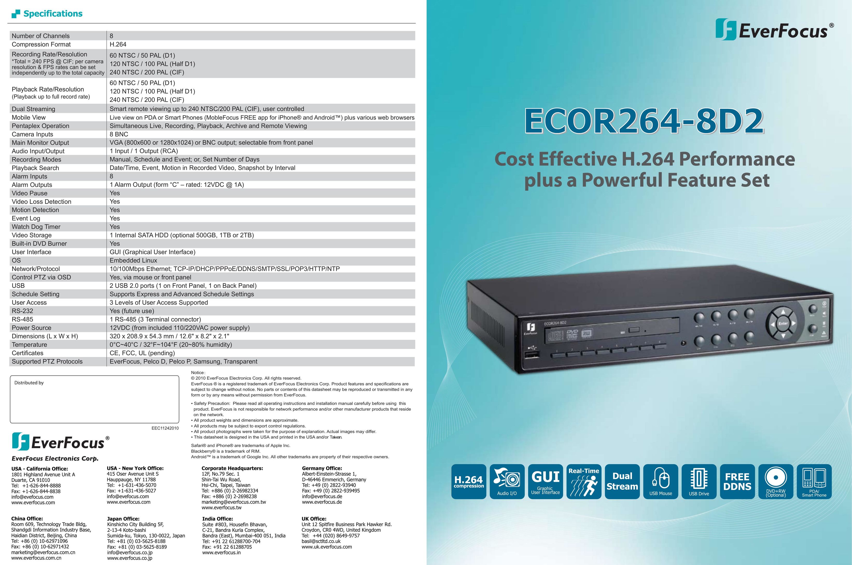 EverFocus ECOR264-8D2 DVD Player User Manual